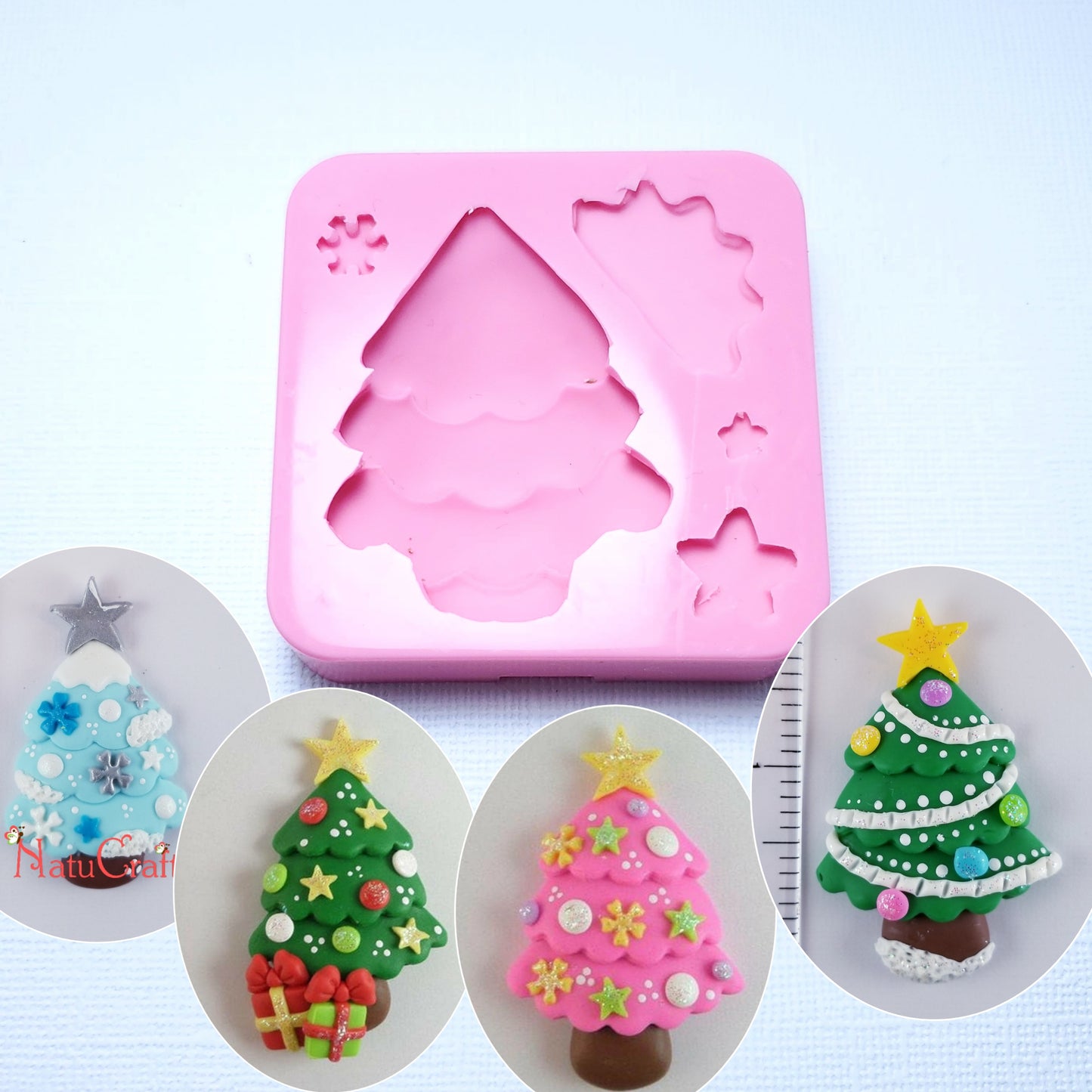 Christmas Tree Silicone Mold for Fondant Resin Polymer Clay Crafts