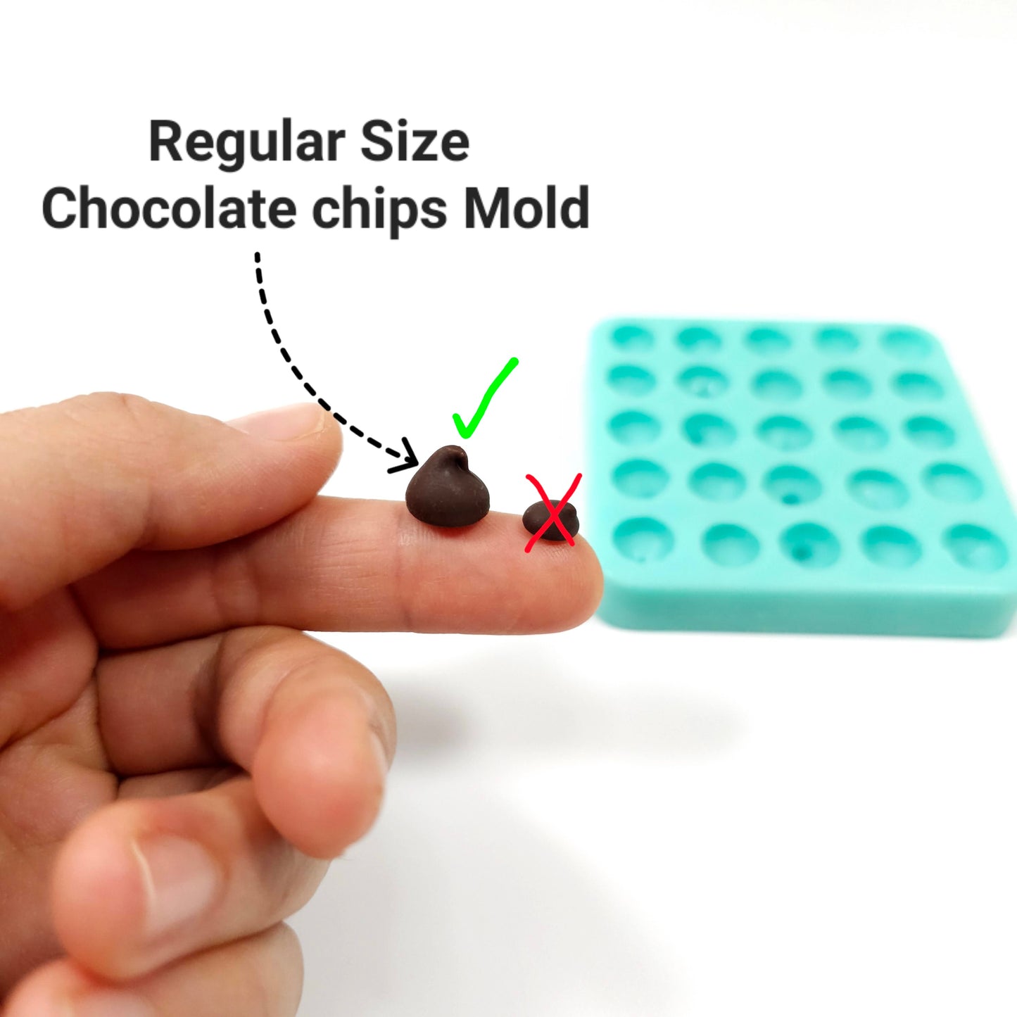 Chocolate chips 25 cavities Wax mold Resin mold Soap mold Realistic Flexible mold chocolate chip 42 cavities mold mini morsels