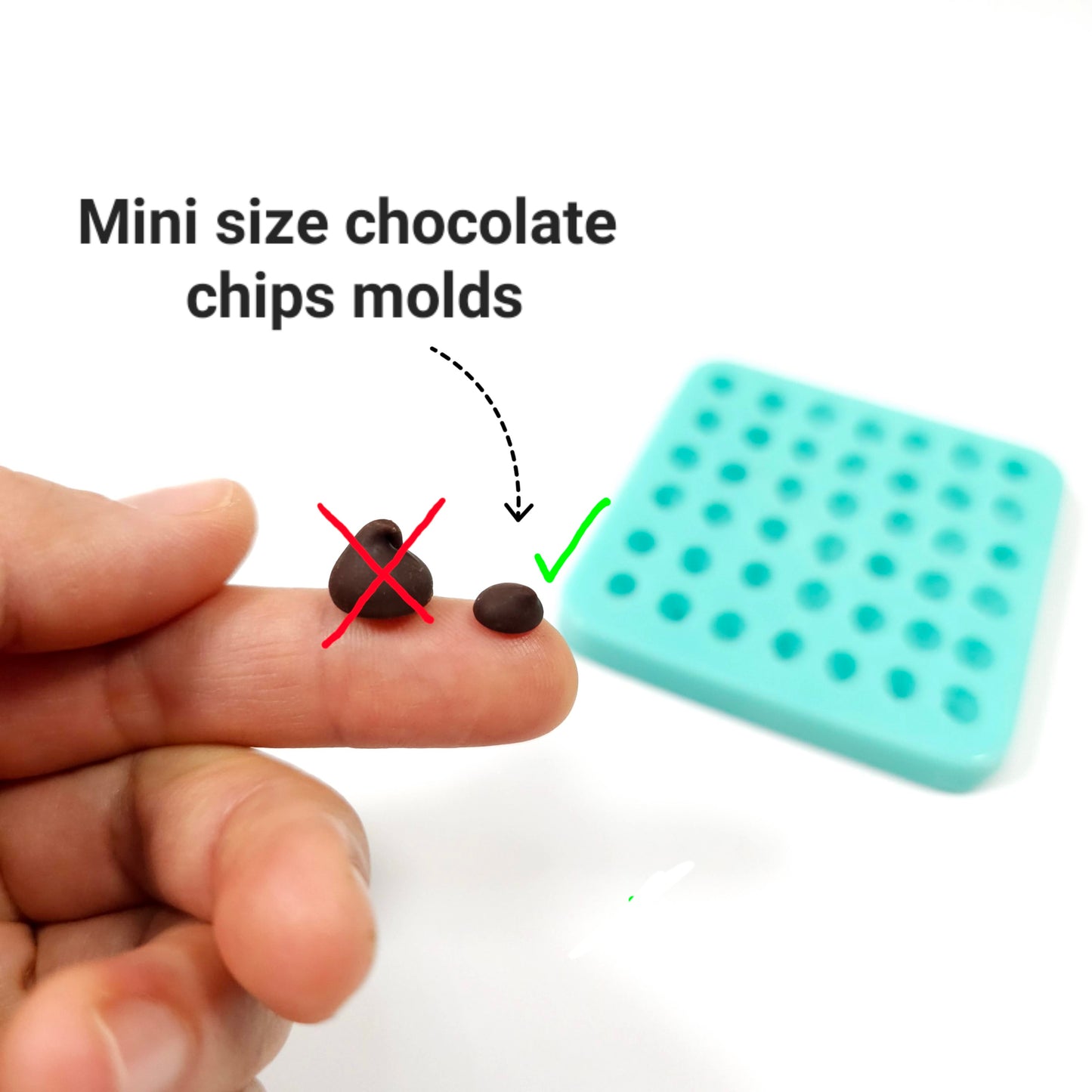 Chocolate chips 25 cavities Wax mold Resin mold Soap mold Realistic Flexible mold chocolate chip 42 cavities mold mini morsels