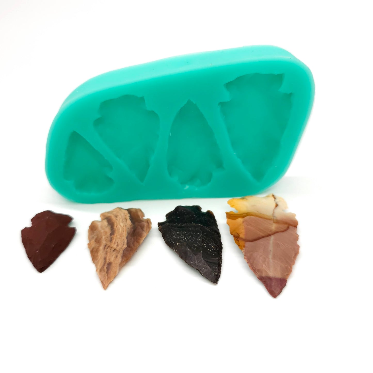 Arrowhead Silicone Mold, 4-cavity Arrow head candle and soap embeds, Cake Decorating NS005