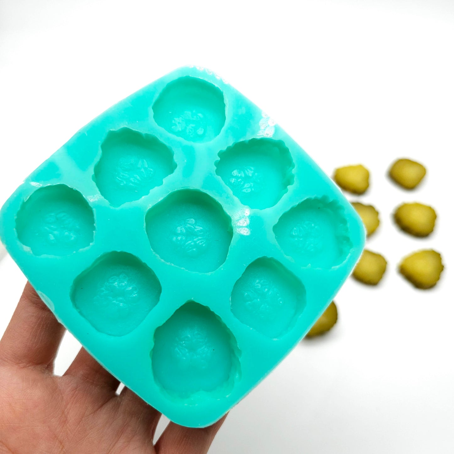 Mini Dill Sliced Pickles Mold, Cornichons Sliced Mini Pickles Silicone Mold, Candle Melts Mold, Fake Food Making Mold, Candle Embeds, Realistic Cake Decoration Mold