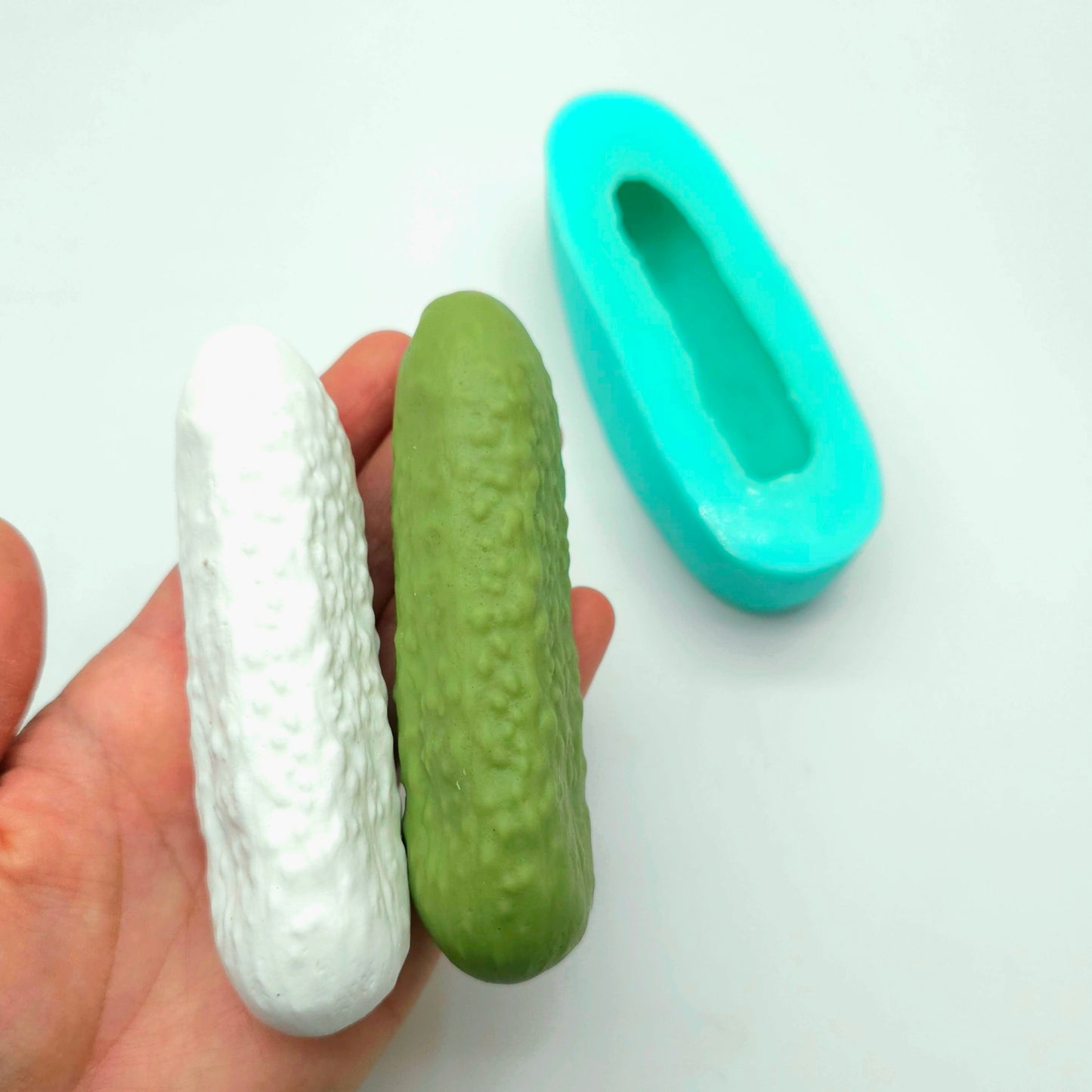 Pickle cucumber 4.2 in long size silicone mold, realistic pickle silicone mold wax melts mold, fake food making mold, resin mold candle dessert NT054