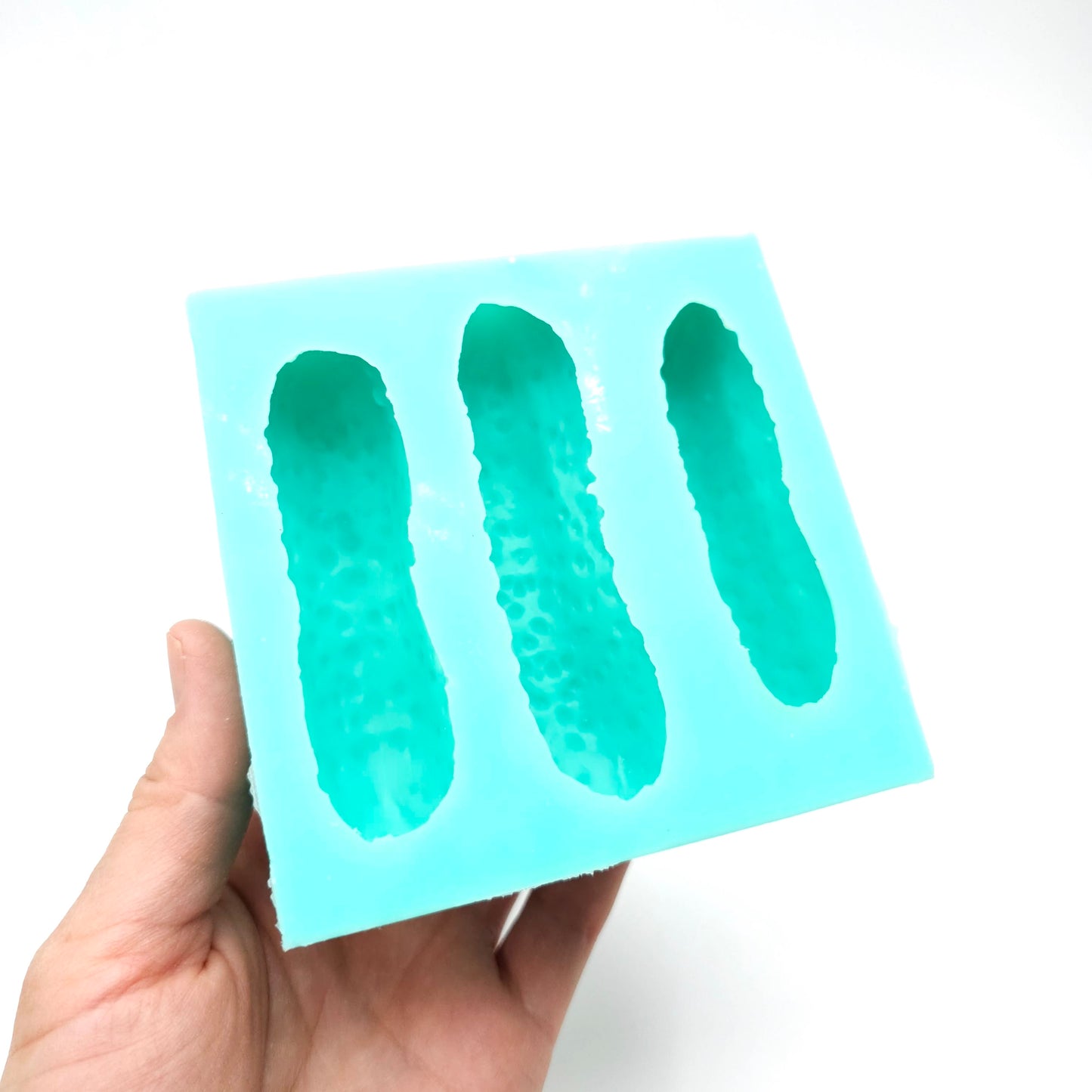 Pickle 3 cavity regular size pickles silicone mold pickle cucumber Silicone Mold Wax mold Resin mold Soap mold Realistic Flexible mold NT055