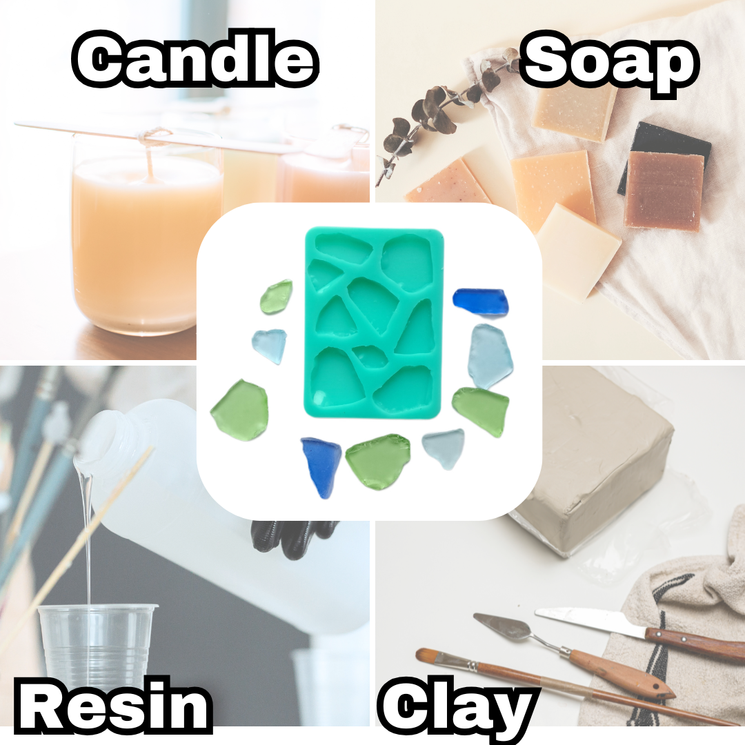Sea glass making mold, sea glass shards silicone mold, cake decorating mold beach glass mold, under the sea mold, ocean glass mold