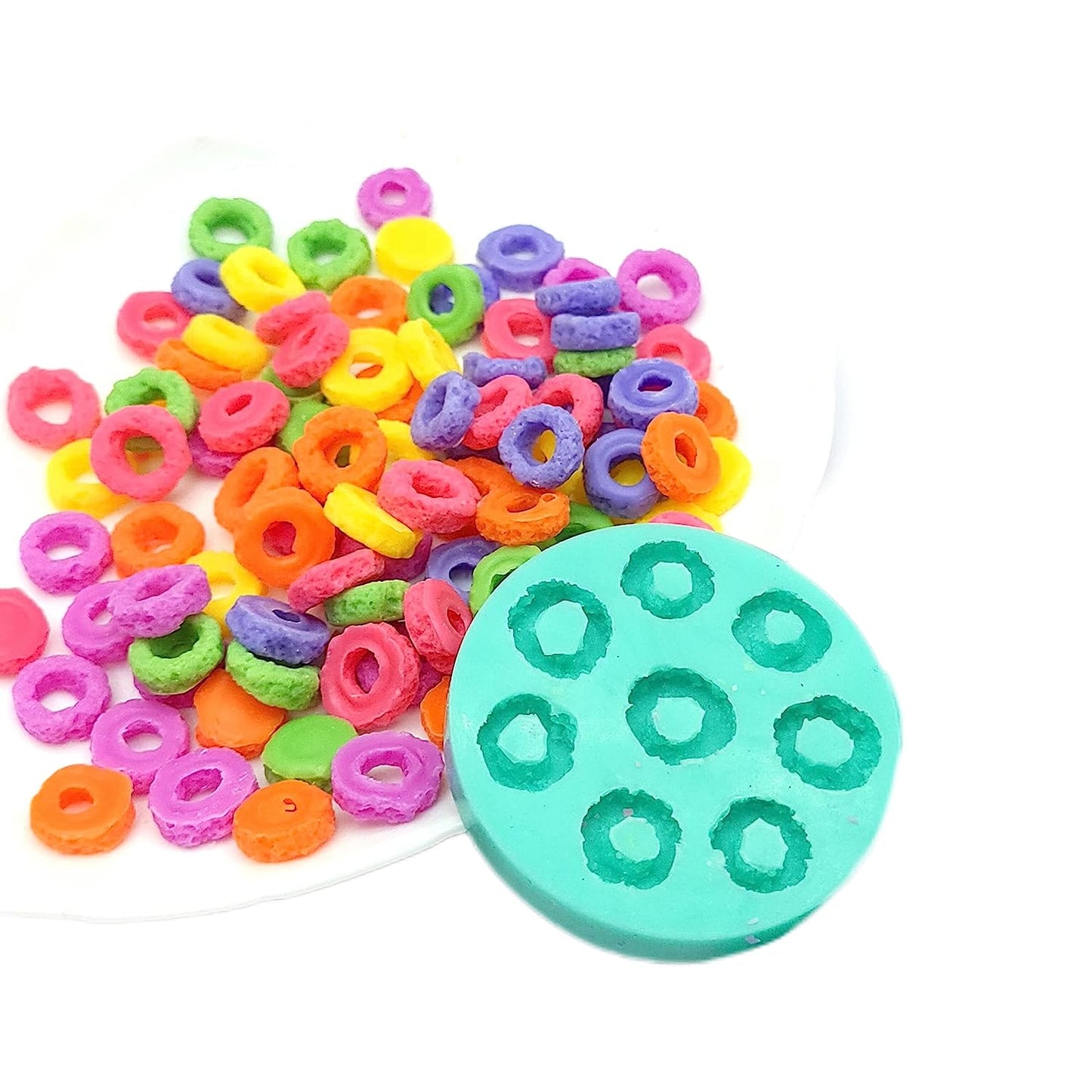 Silicone Fruit Rings Mold - Versatile 8-Cavity Design for Wax Melts and Candle Topping NC107