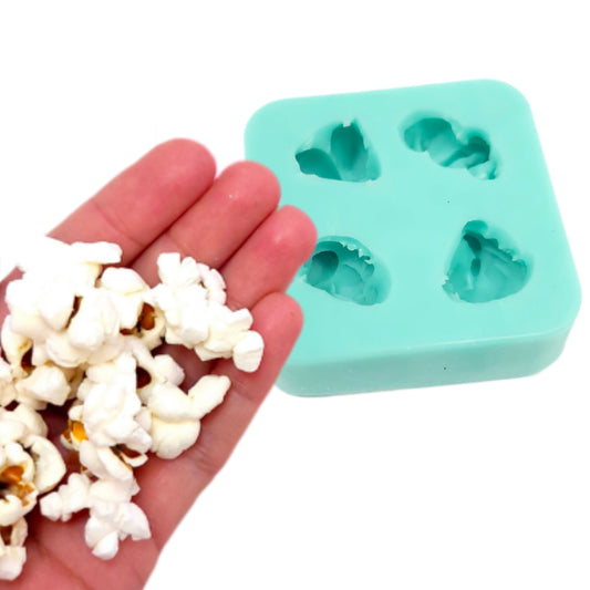 Popcorn silicone mold, 4 cavities realistic and intricate mold, popcorn candle embeds Silicone mold NC058