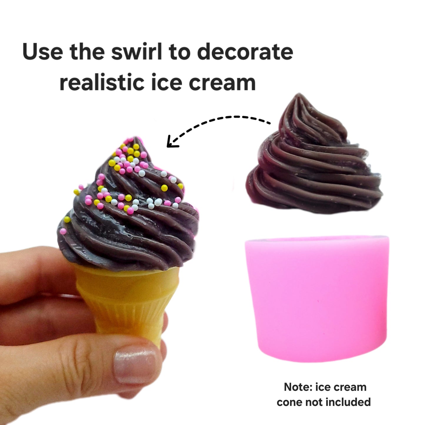 Realistic Whipped Cream soft serve Bundle option Wax mold Resin mold Soap mold Realistic Flexible mold NC093