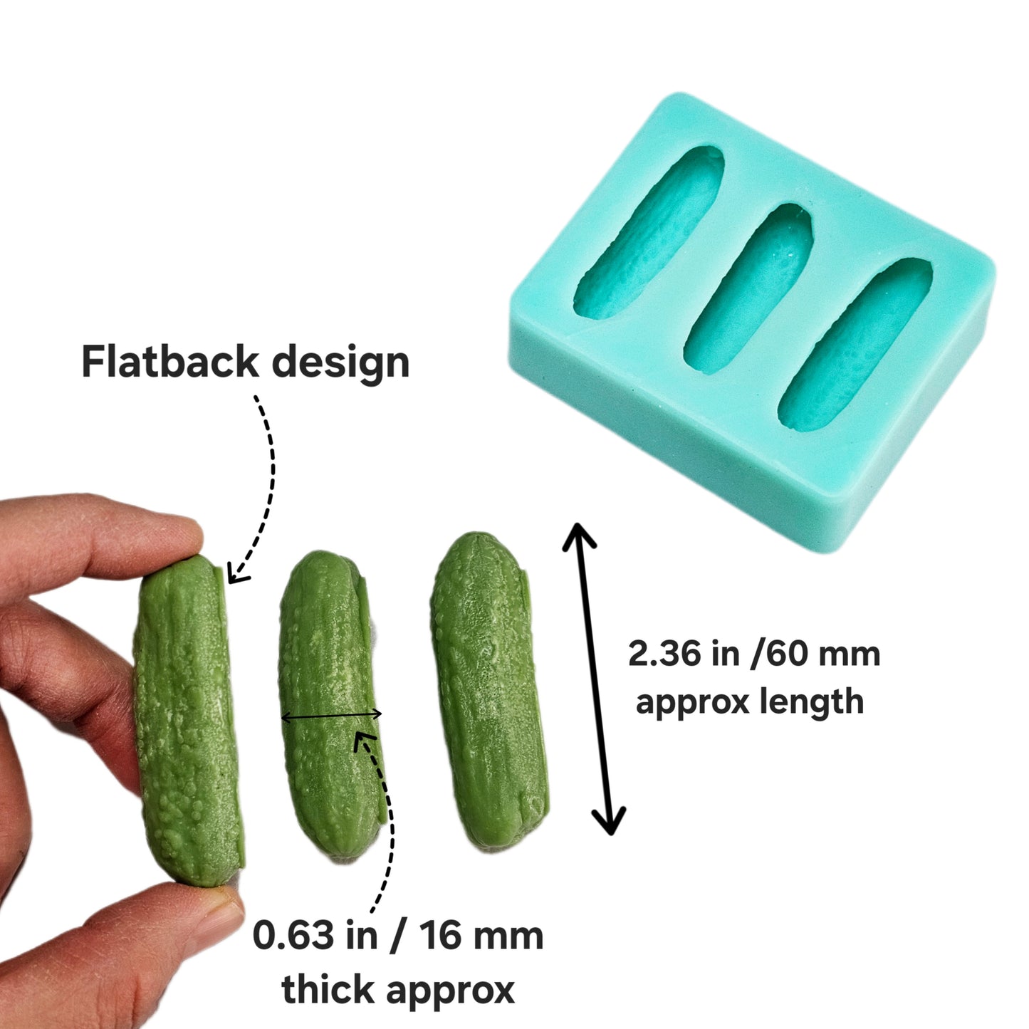 Pickle mold, set of 4 molds whole pickles silicone mold wax melt pickle mold, soap making mold resin art mold assorted size pickles