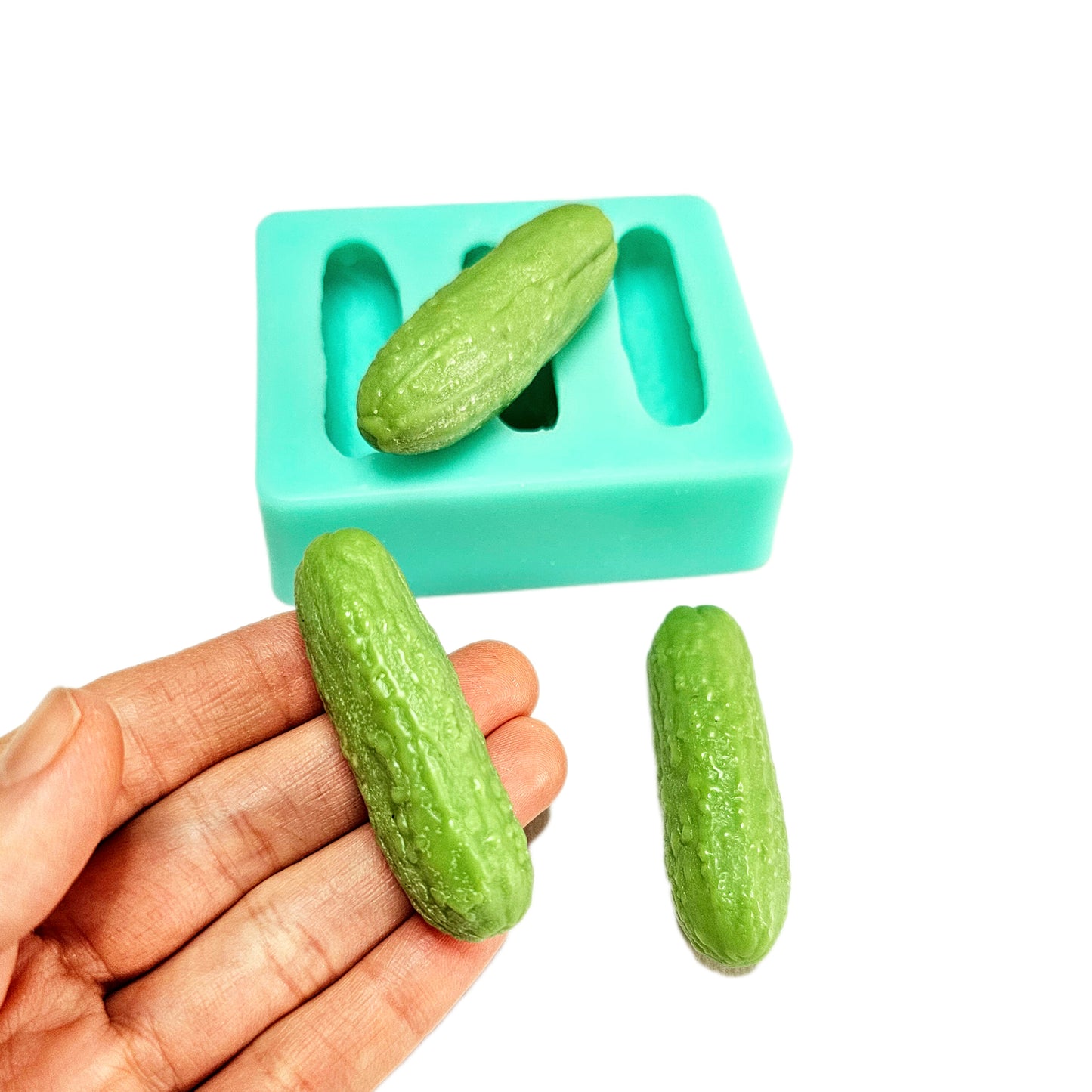 Pickles silicone mold 3 cavity pickles silicone mold Small cucumbers Silicone Mold Wax mold Resin mold Soap mold Realistic Flexible mold NS067