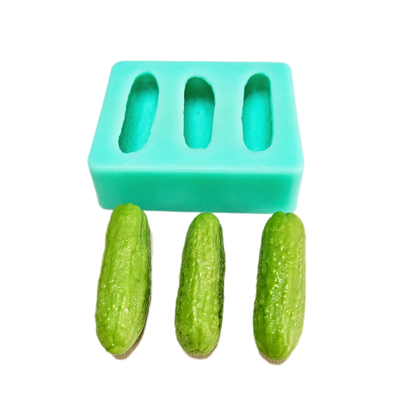 Pickles silicone mold 3 cavity pickles silicone mold Small cucumbers Silicone Mold Wax mold Resin mold Soap mold Realistic Flexible mold NS067
