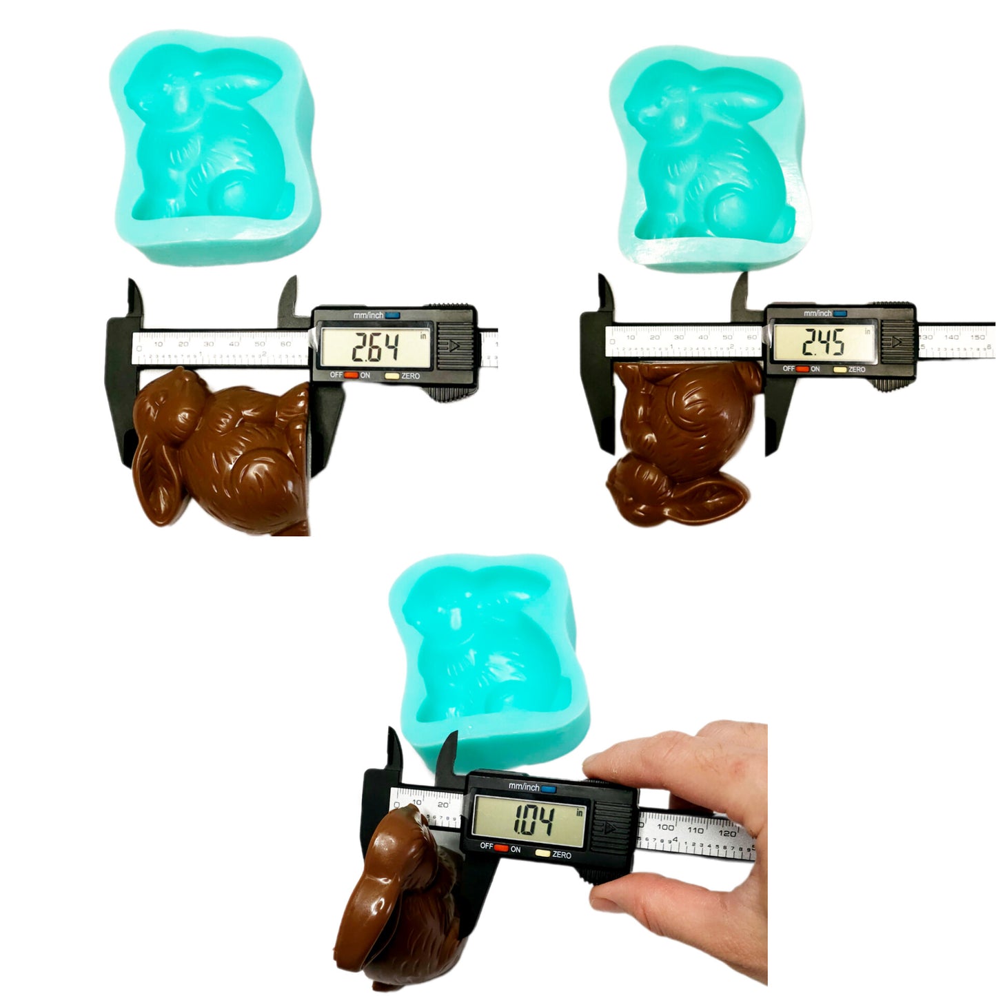 Chocolate bunny silicone mold, Easter bunny silicone, soap bunny mold NS020