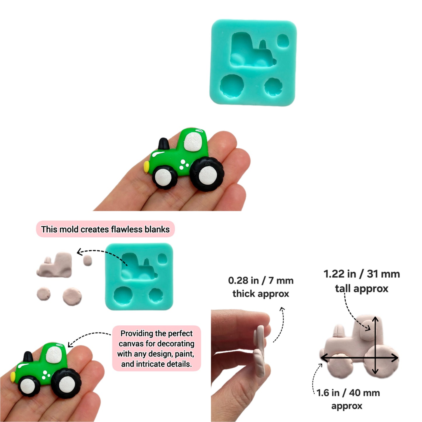 Farm animals silicone mold cow mold tractor mold barn silicone mold sheep mold pig silicone mold MS819