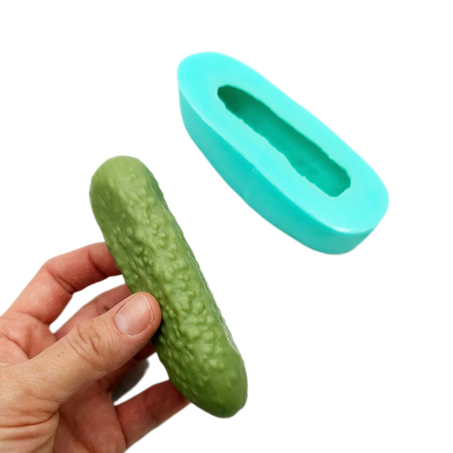 Pickle cucumber 4.2 in long size silicone mold, realistic pickle silicone mold wax melts mold, fake food making mold, resin mold candle dessert NT054