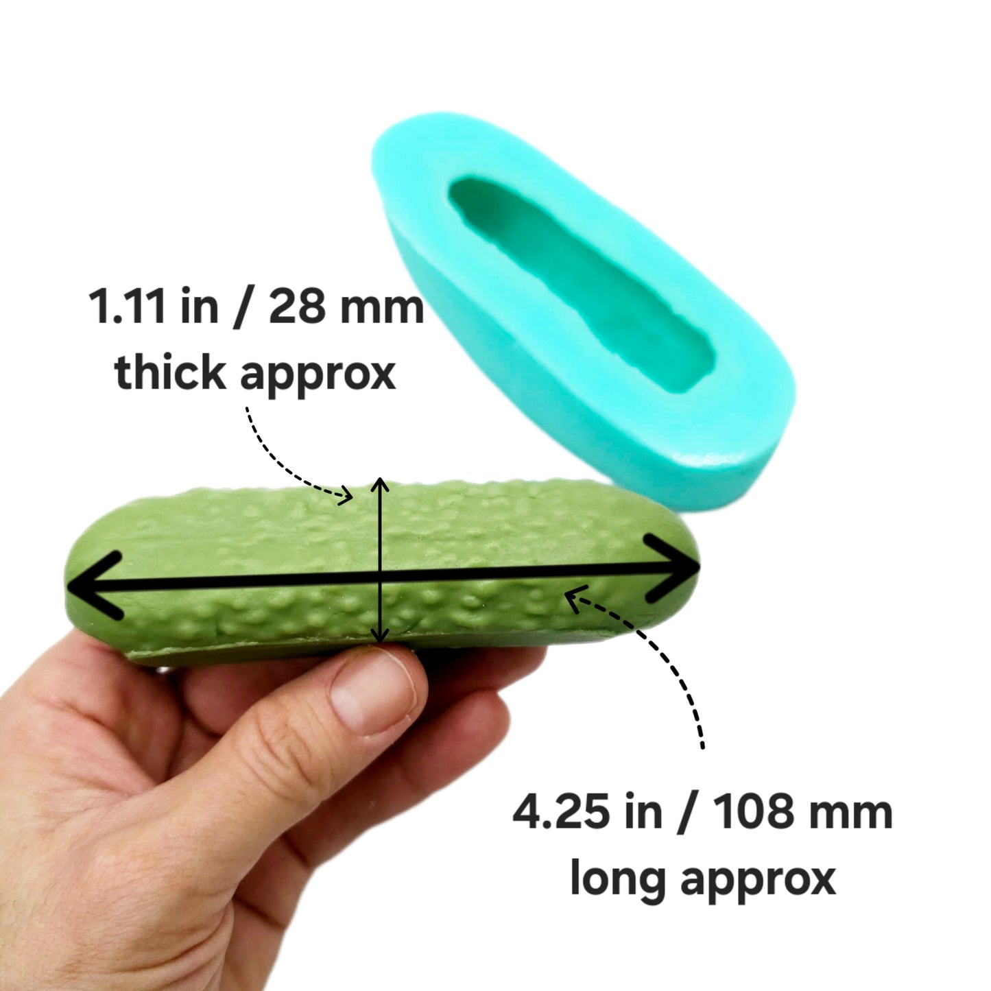 Pickle mold, set of 4 molds whole pickles silicone mold wax melt pickle mold, soap making mold resin art mold assorted size pickles