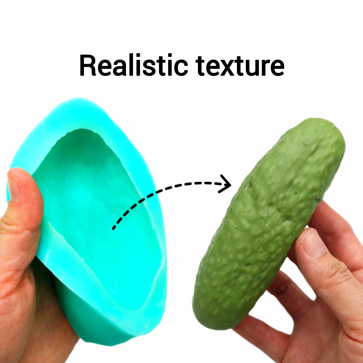 Pickle jumbo size 4.8 in long pickle cucumber Silicone Mold Wax mold Resin mold Soap mold Realistic Flexible mold dill pickle NT053