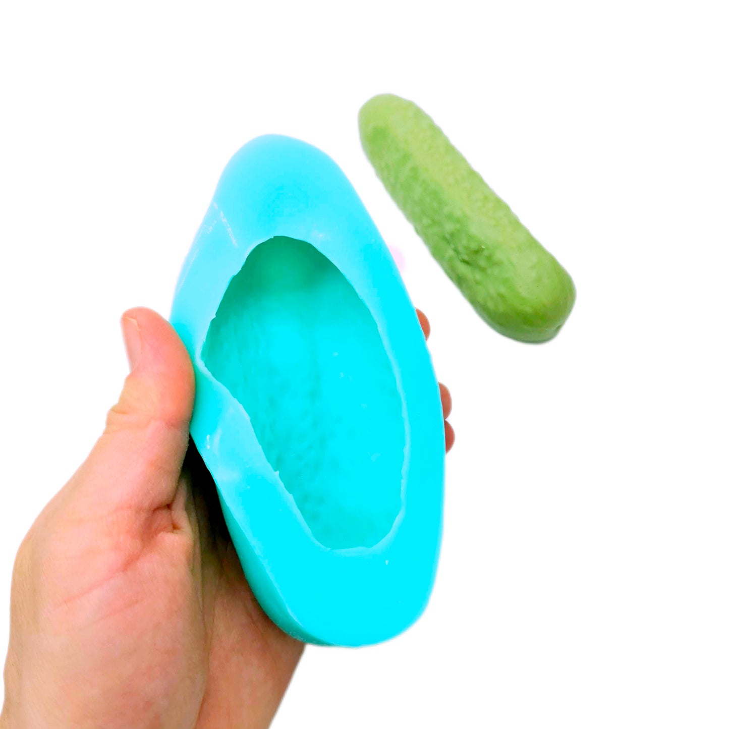 Pickle cucumber 4.2 in long size silicone mold, realistic pickle silicone mold wax melts mold, fake food making mold, resin mold candle dessert NT054