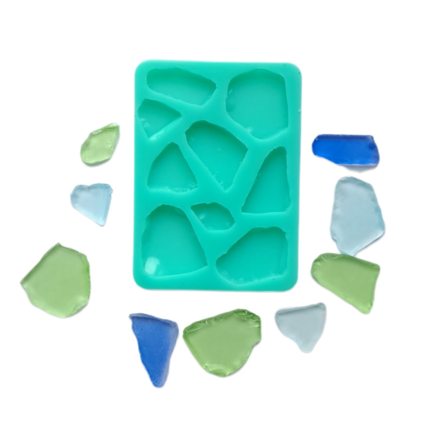 Sea glass making mold, sea glass shards silicone mold, cake decorating mold beach glass mold, under the sea mold, ocean glass mold