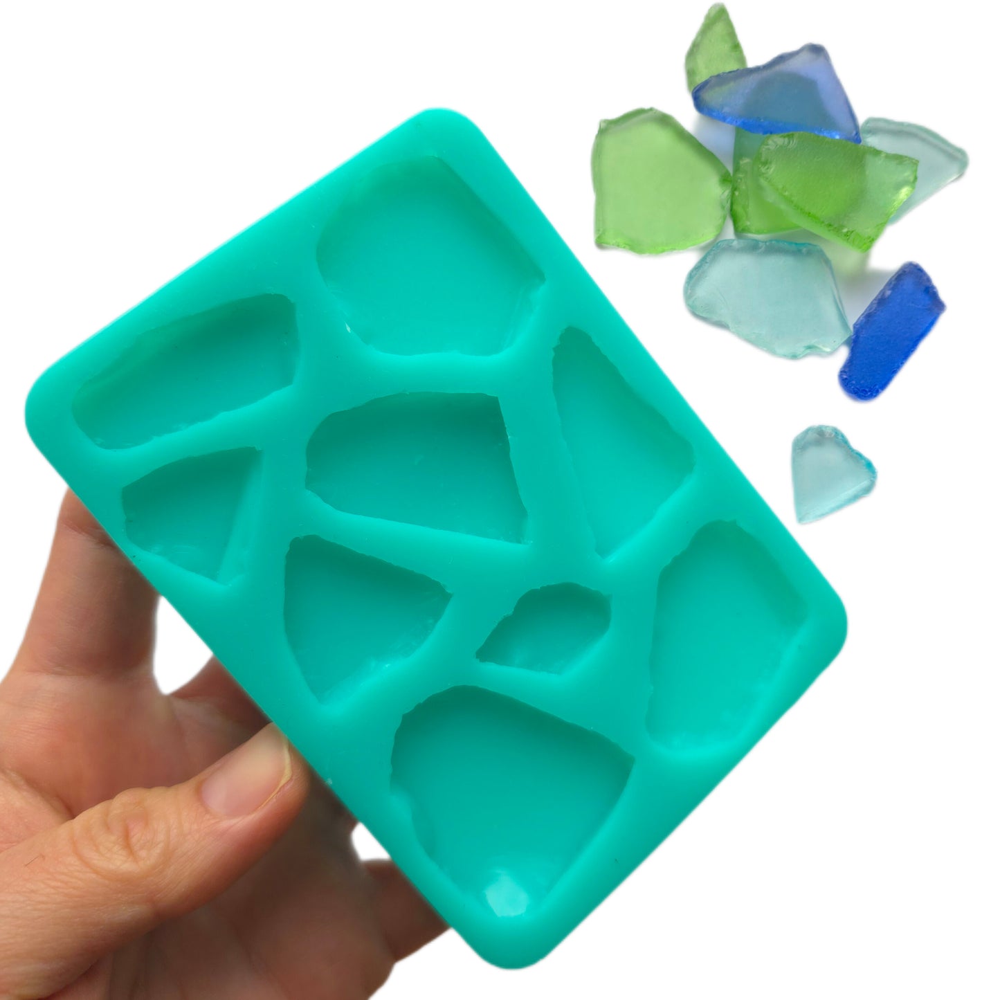 Sea glass making mold, sea glass shards silicone mold, cake decorating mold beach glass mold, under the sea mold, ocean glass mold