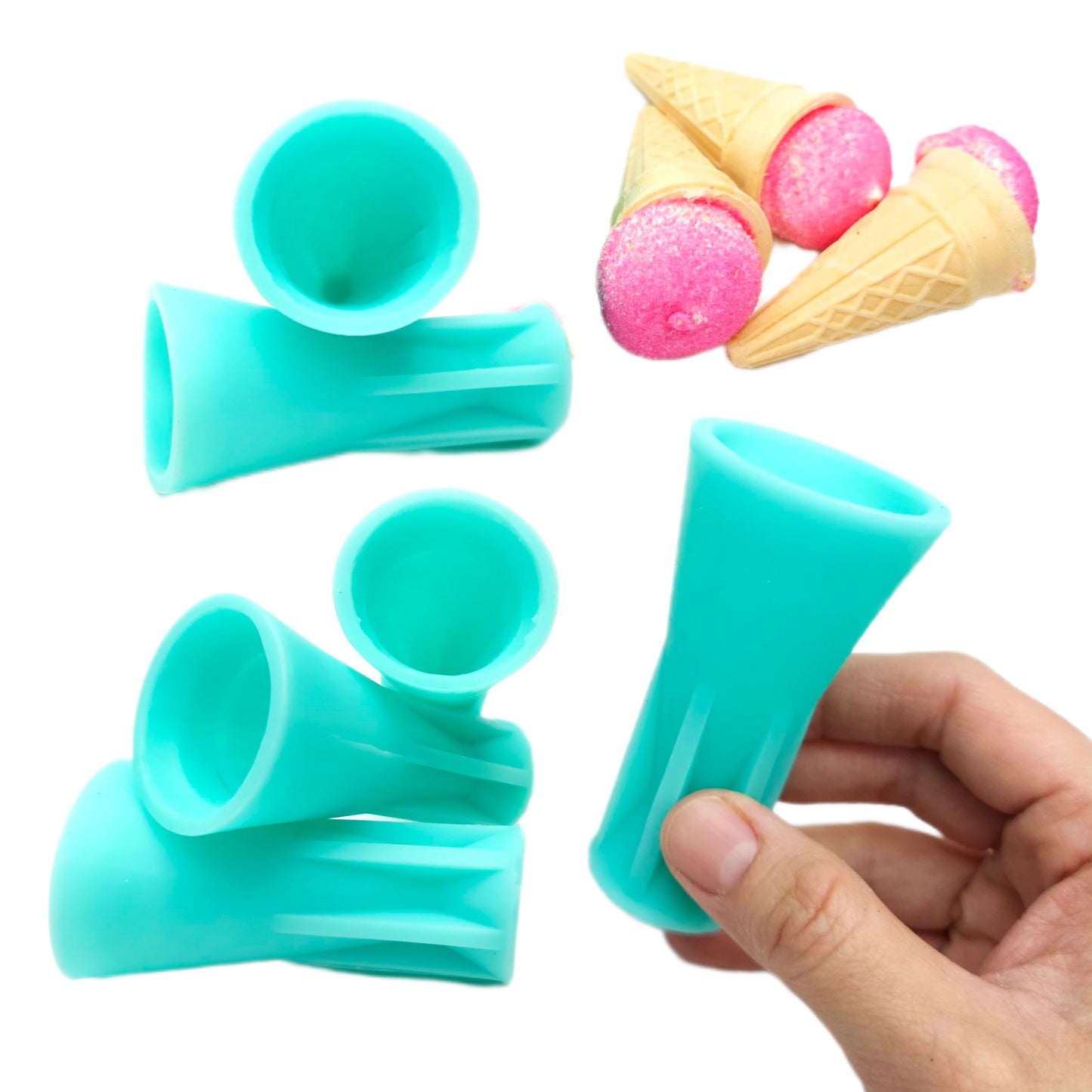 Mini cone silicone mold fake food making mold, candle making mold, resin ice cream cone mold, wax melts mold, pottery mold polymer clay mold chocolate mold