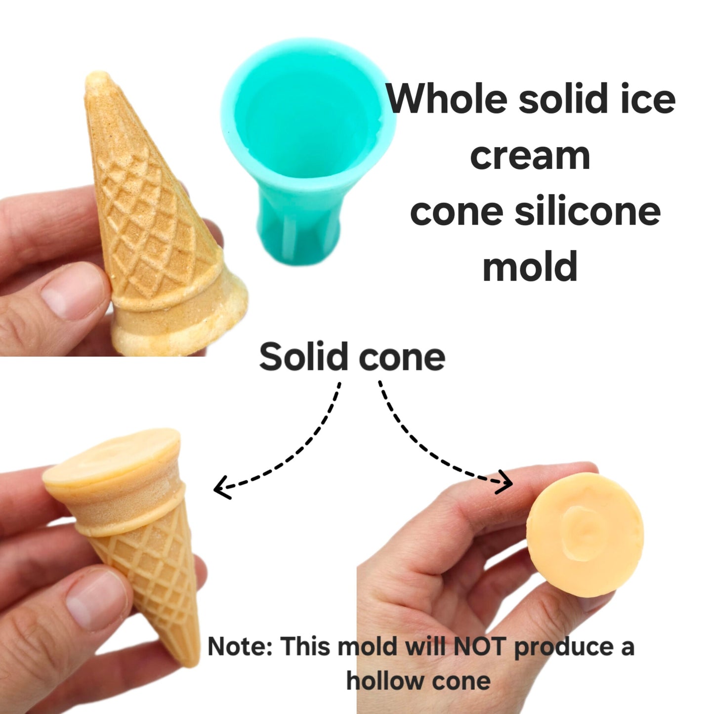 Mini cone silicone mold fake food making mold, candle making mold, resin ice cream cone mold, wax melts mold, pottery mold polymer clay mold chocolate mold