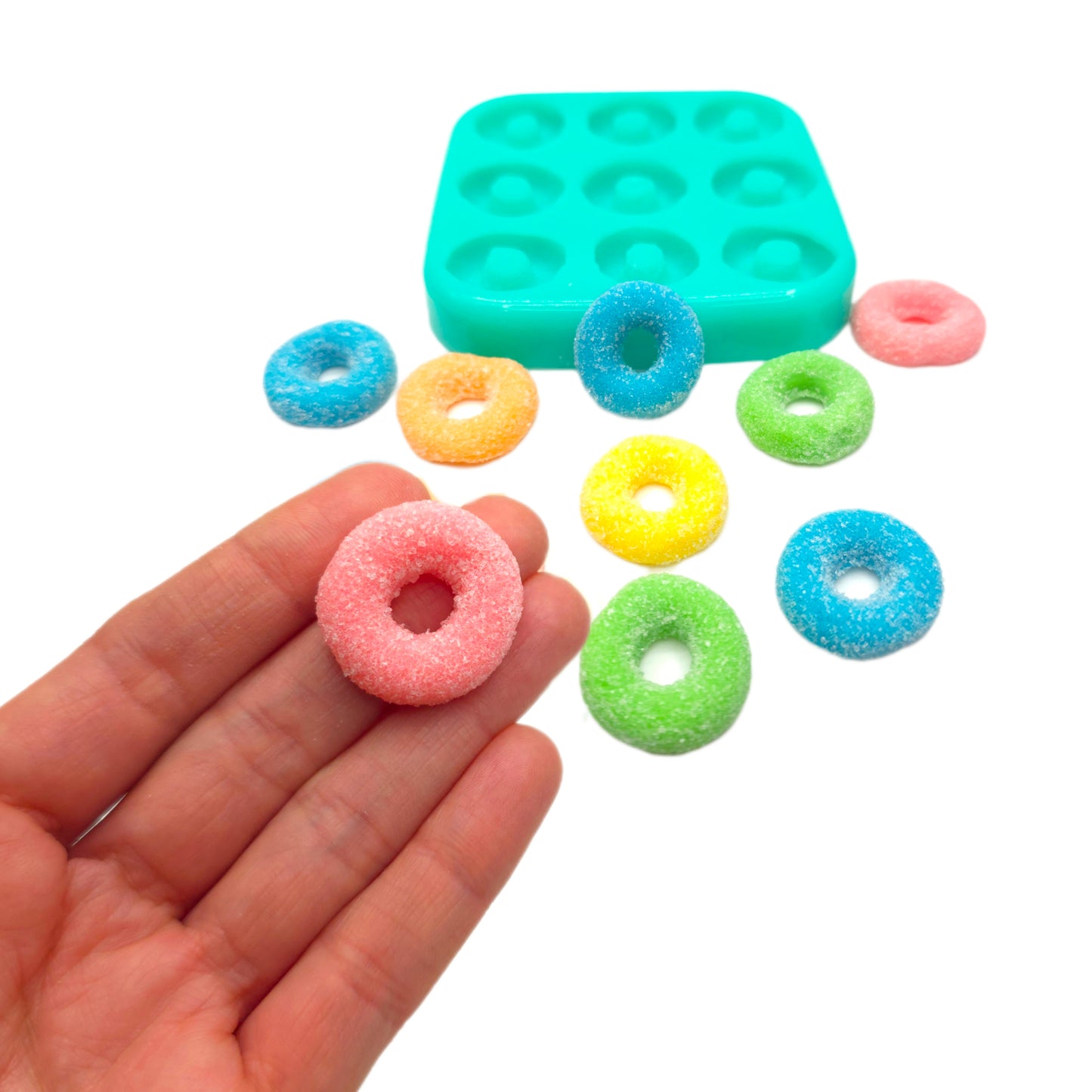 Sugar gummy rings silicone mold Ideal for chocolate decorations, fondant mold, wax melts, polymer clay, pet treats Silicone mold NT061