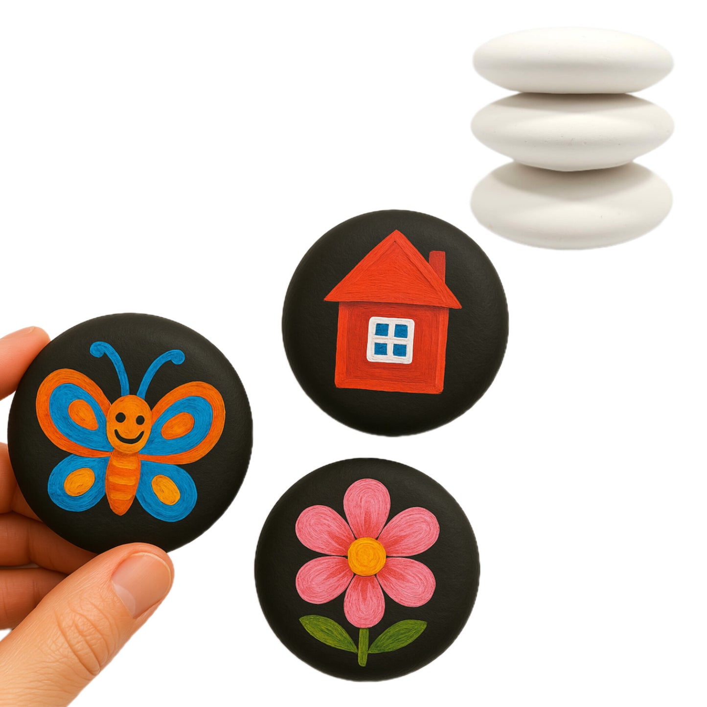 DIY Painting Stones – 3" Handmade Craft Set for Kids, Artists & Families | Relaxing & Educational Art Activity