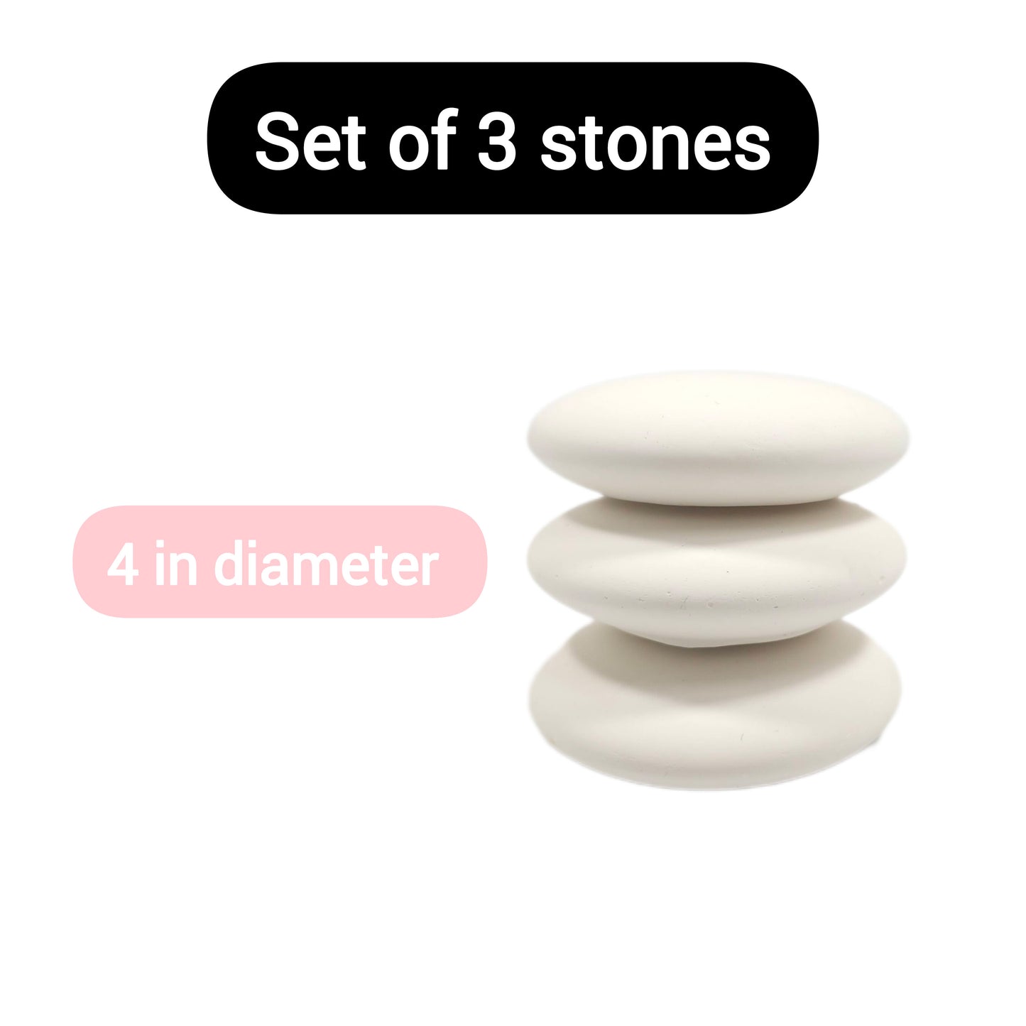 Smooth White Craft Rocks with Center Dot Plaster Painting Stones – Handmade 4” stones Acrylic Paint Art, DIY Kids Crafts, Garden Decor