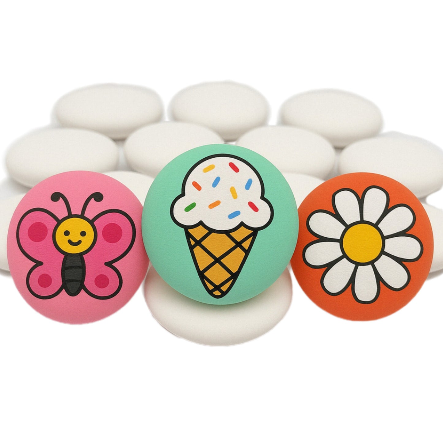 3" Handmade Craft stones Set 14 stones for Kids, Artists & Families, painting stones DIY Painting Stones plaster mandala stones