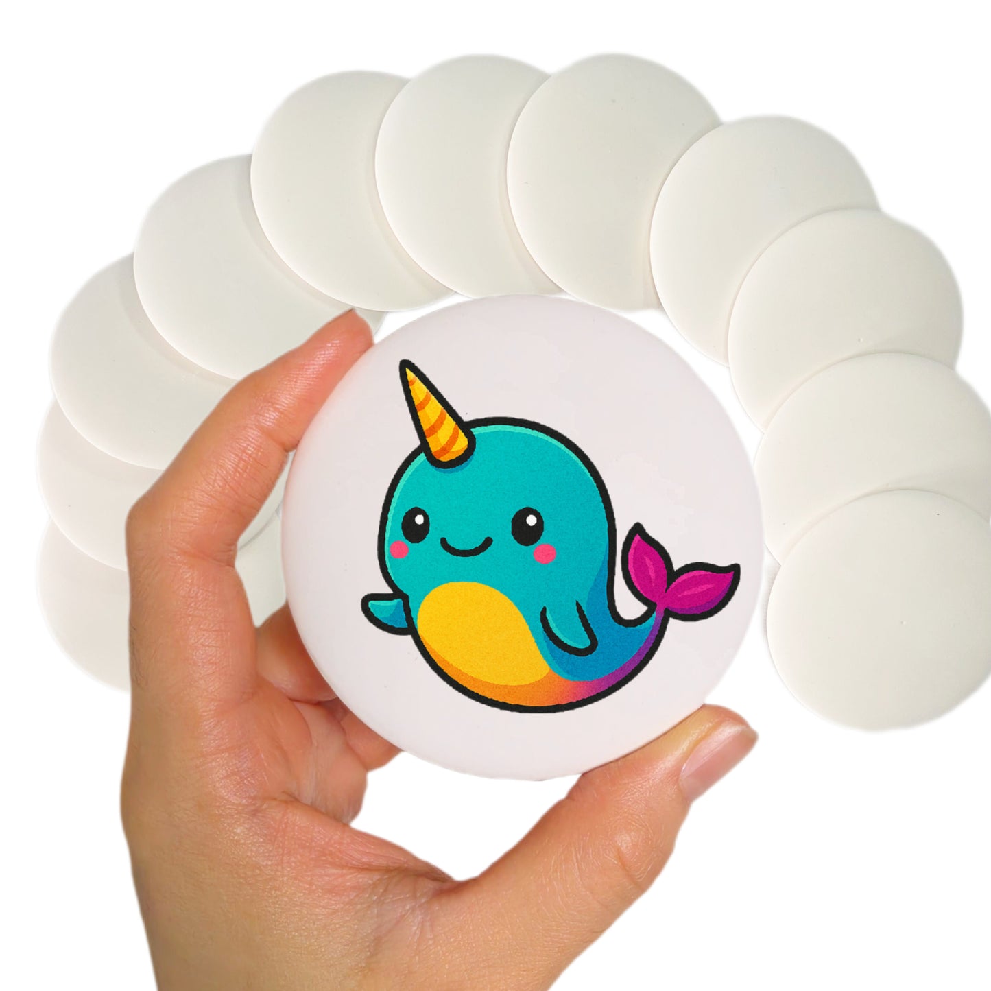 Thin 3” Plaster Stones – Smooth Flat-Back Painting Rocks with Center Dot for Mandala & Dotting Art, Lightweight Craft Surface