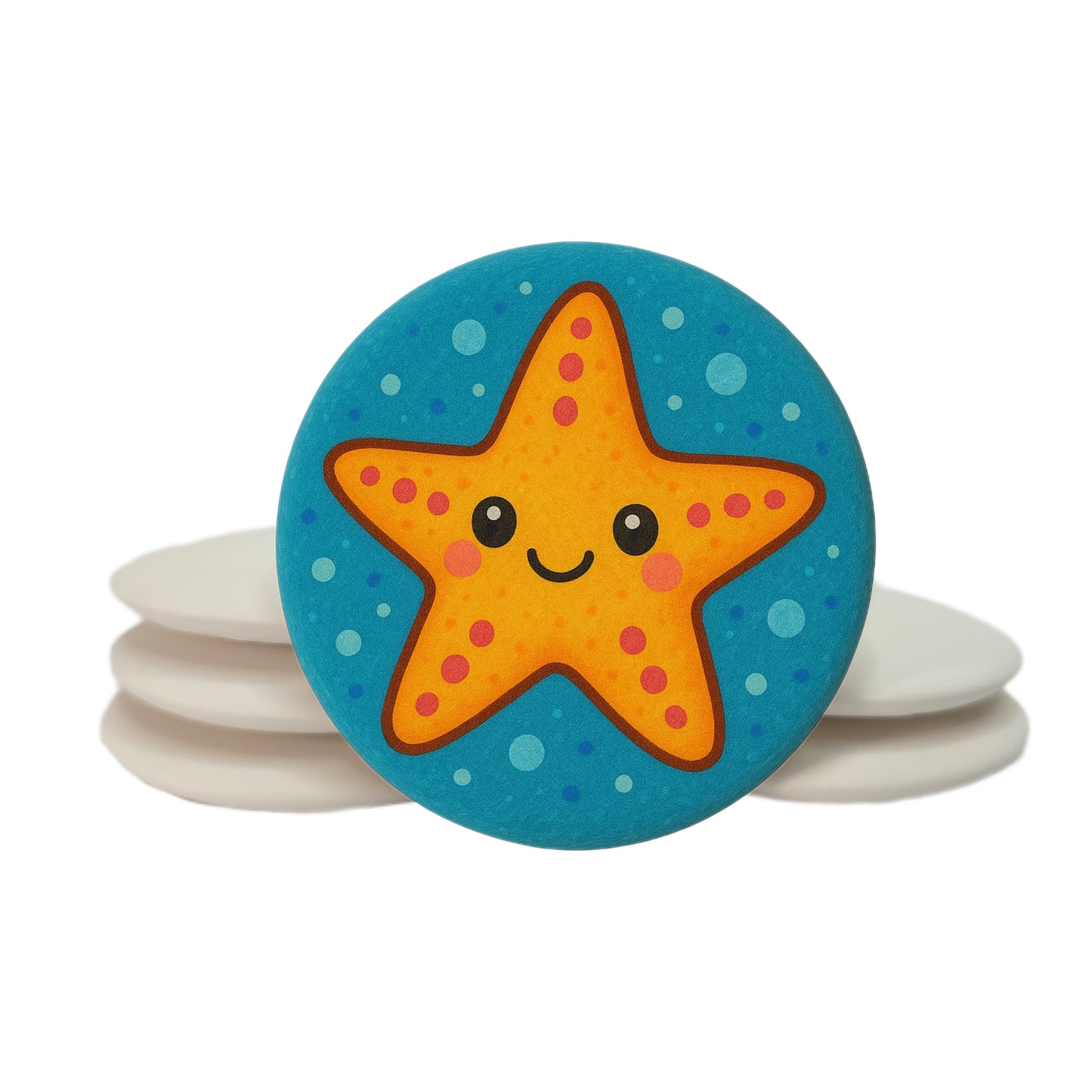 Thin 3” Plaster Stones – Smooth Flat-Back Painting Rocks with Center Dot for Mandala & Dotting Art, Lightweight Craft Surface