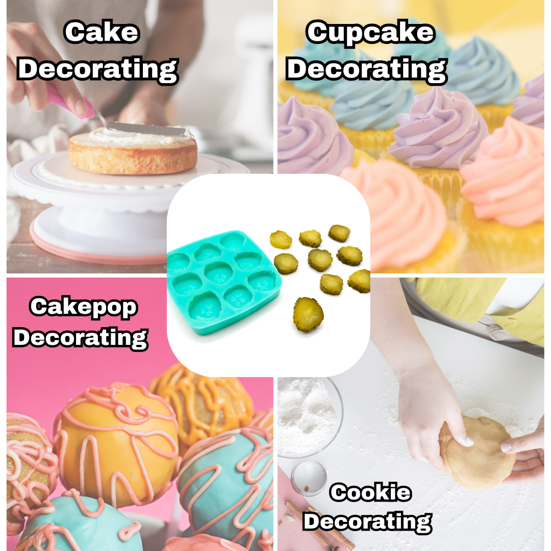 Mini Dill Sliced Pickles Mold, Cornichons Sliced Mini Pickles Silicone Mold, Candle Melts Mold, Fake Food Making Mold, Candle Embeds, Realistic Cake Decoration Mold