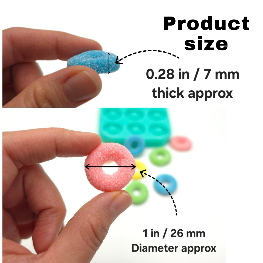 Sugar gummy rings silicone mold Ideal for chocolate decorations, fondant mold, wax melts, polymer clay, pet treats Silicone mold NT061