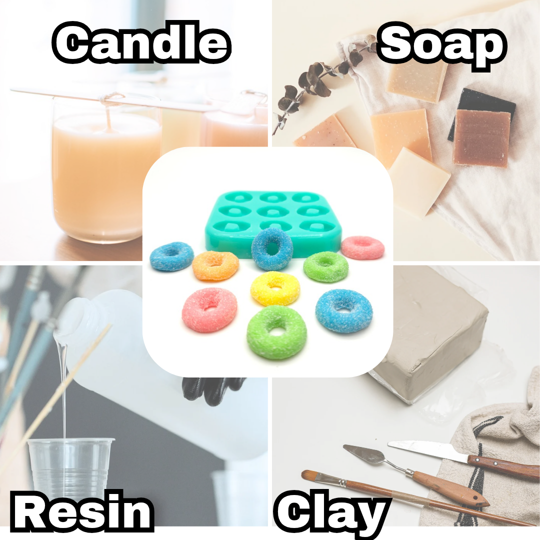 Sugar gummy rings silicone mold Ideal for chocolate decorations, fondant mold, wax melts, polymer clay, pet treats Silicone mold NT061