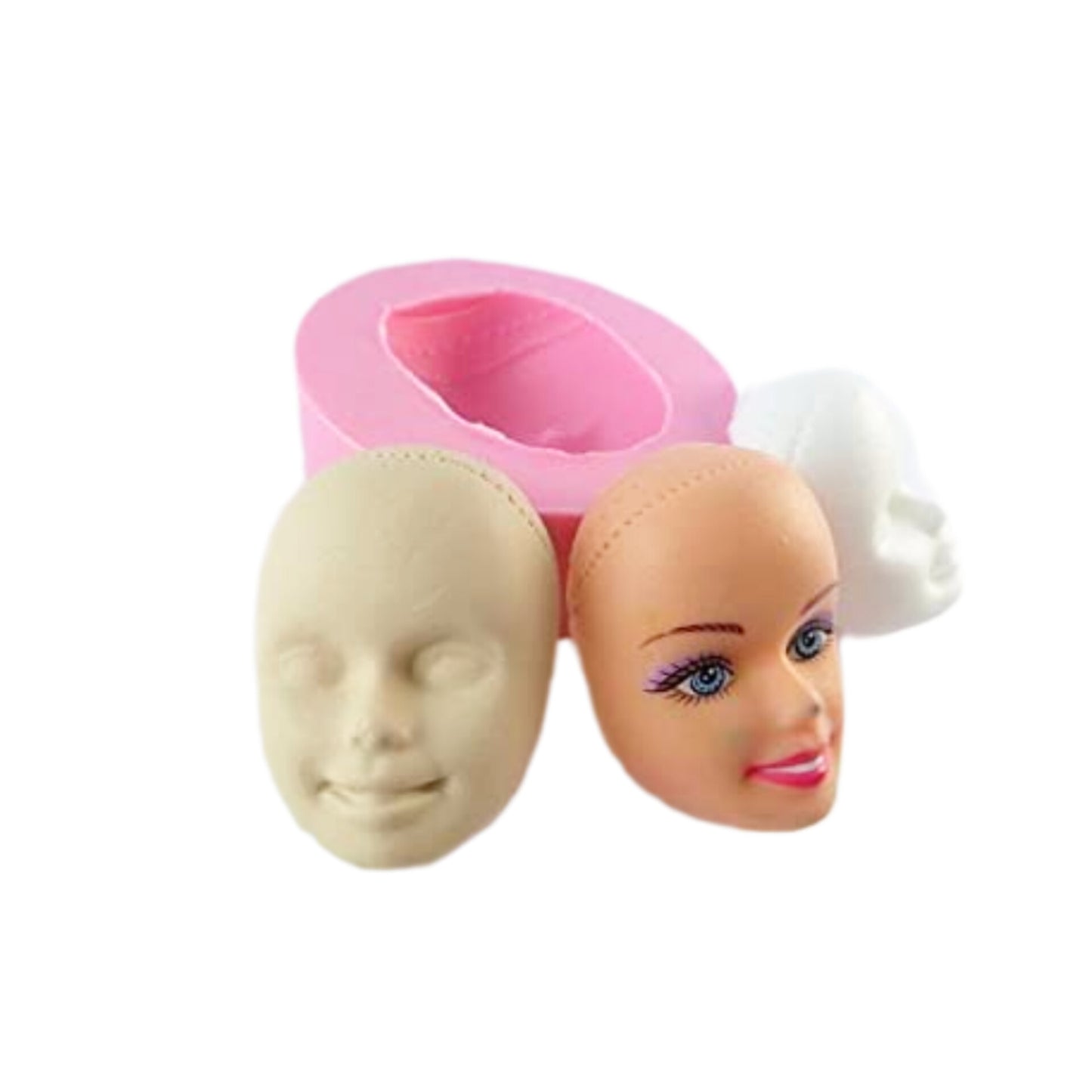Doll face mold, princess face mold, dolly face Flexible Silicone Molds, Silicone Mold for making Doll Faces, Polymer Clay Resin NC035