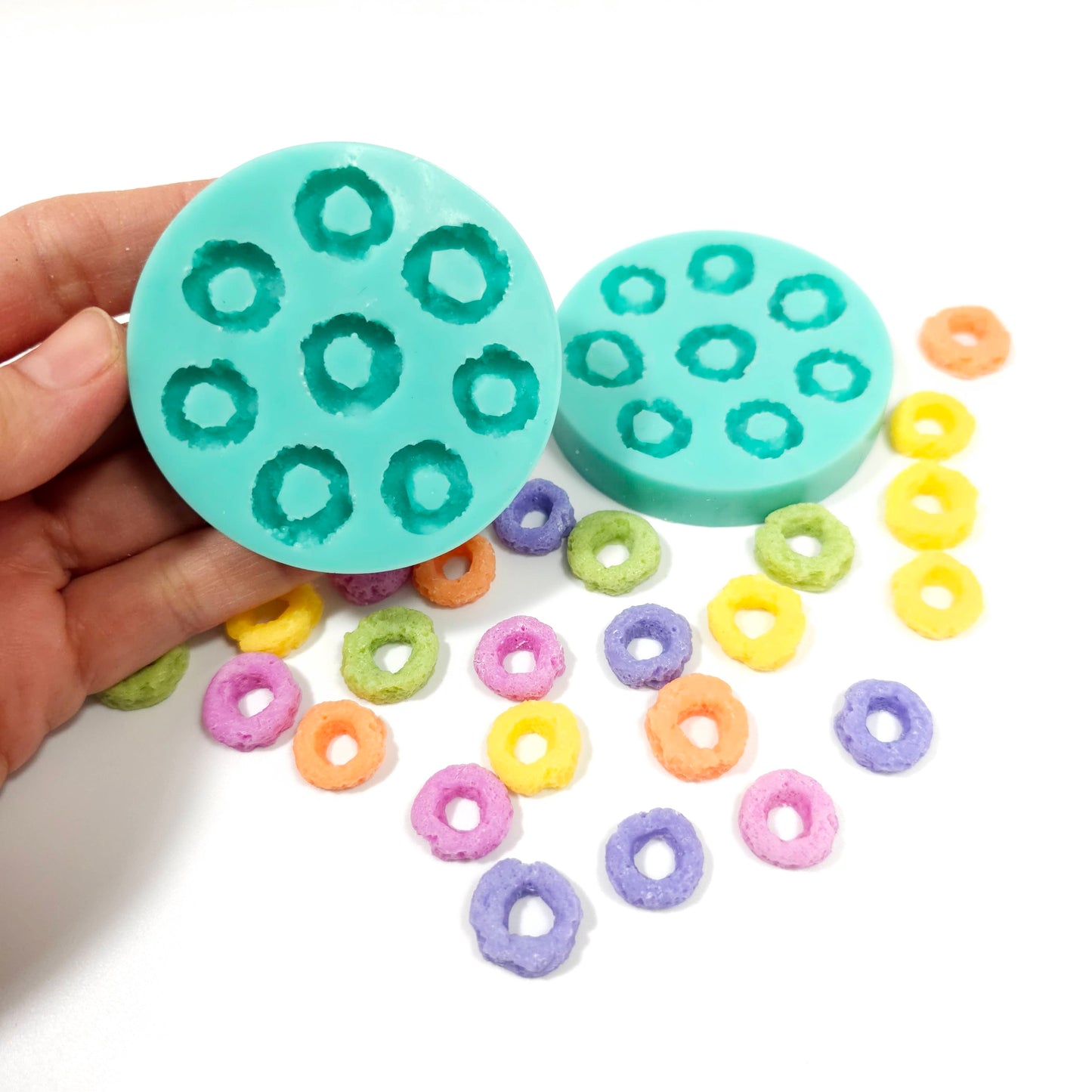 Silicone Fruit Rings Mold - Versatile 8-Cavity Design for Wax Melts and Candle Topping NC107