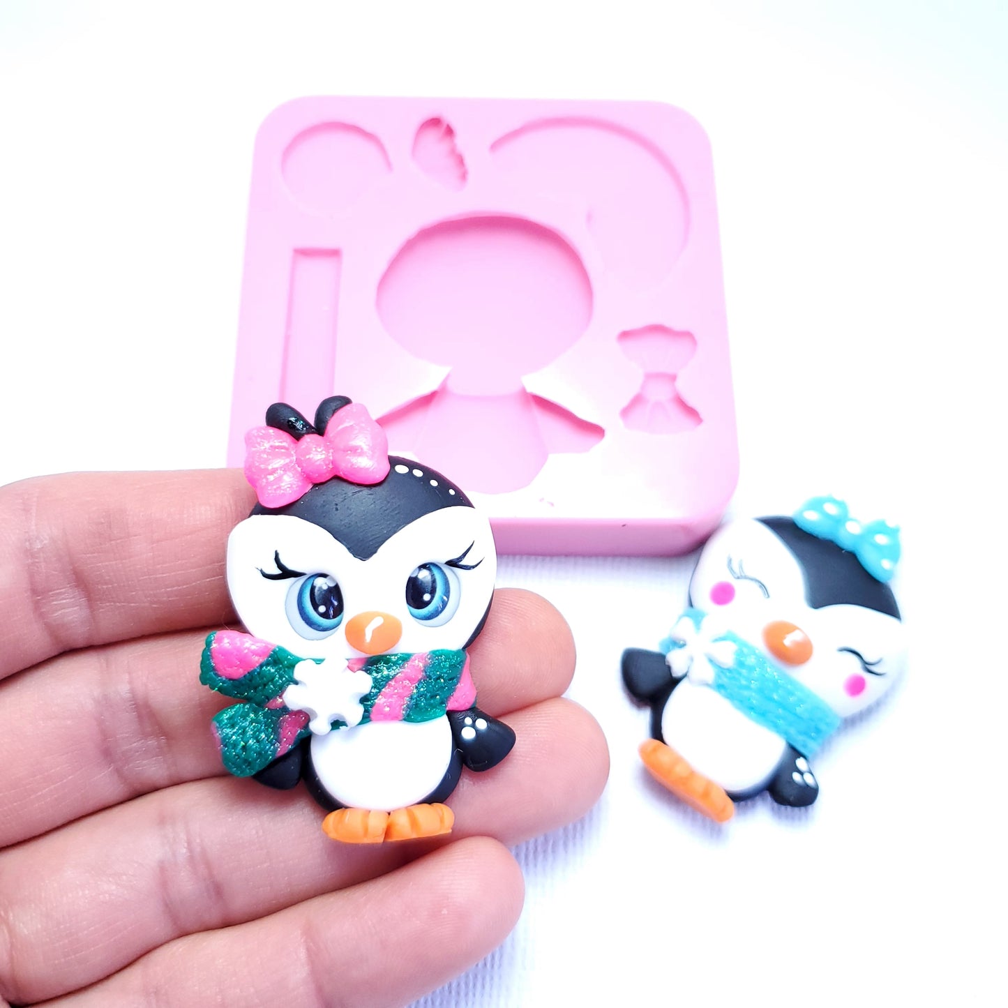 Cute Penguin Silicone Mold for Cakes, Miniatures, Resin and Polymer Clay MS052