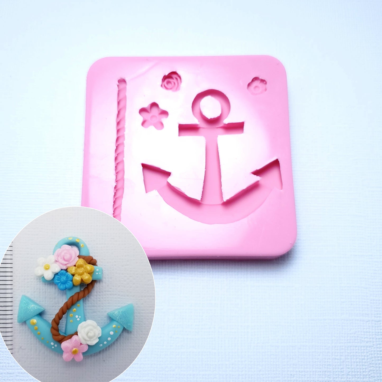 Floral Anchor Multi-Project Silicone Mold for Fondant, Resin, Clay Crafts