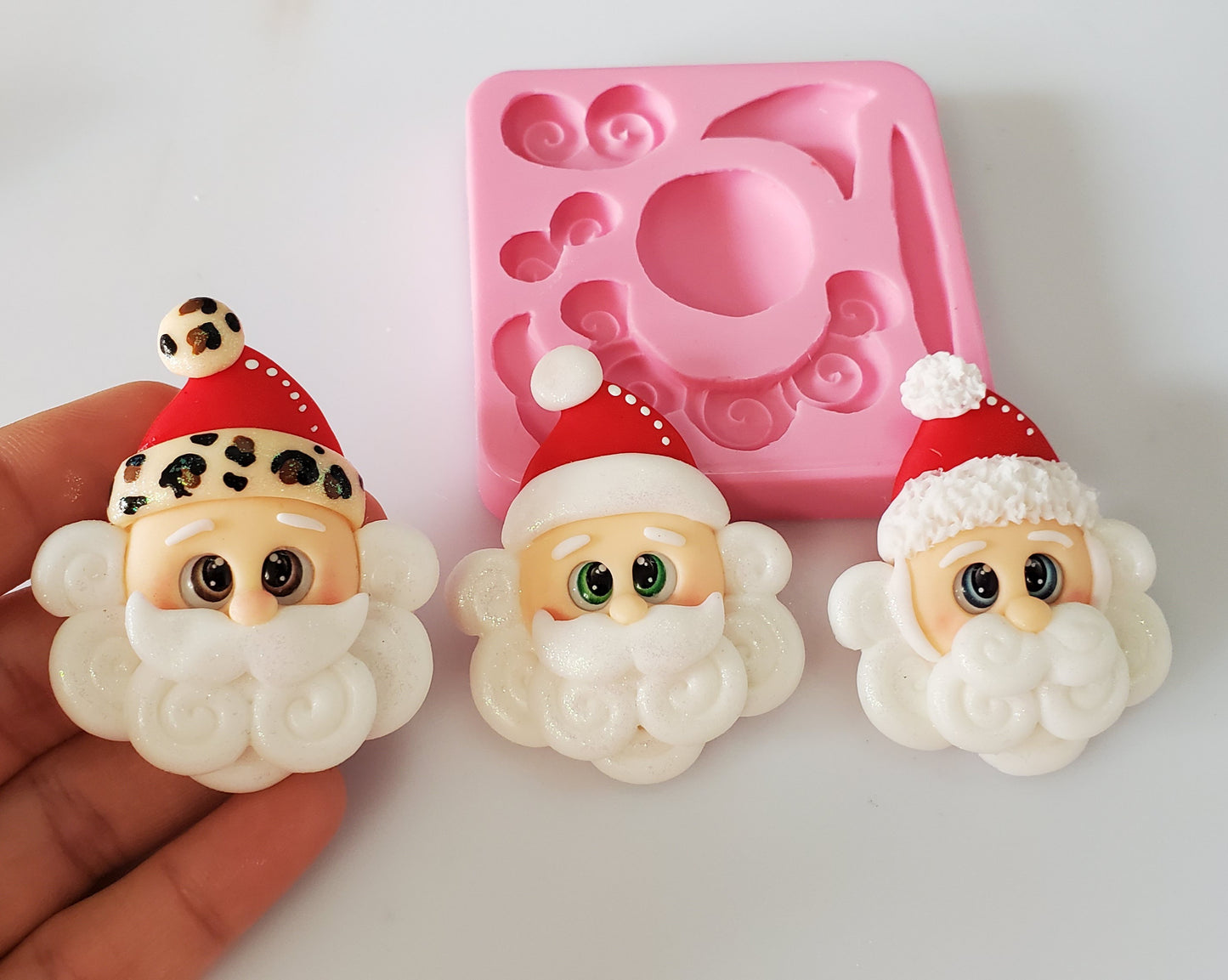 Santa Face Silicone Mold for Fondant Resin Clay Miniature Crafts