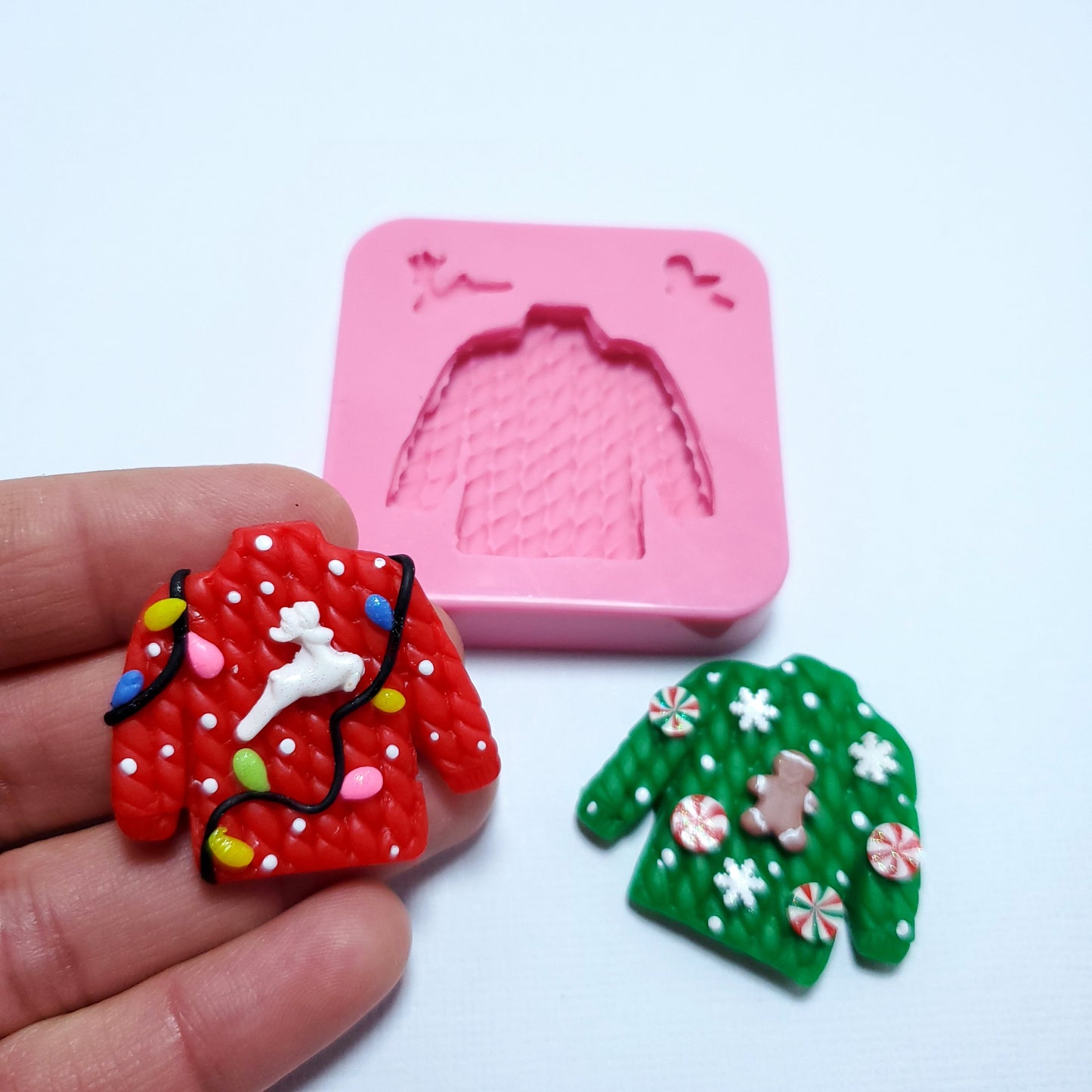 Ugly Christmas Sweater Silicone Mold for Resin Fondant Polymer Clay Miniatures