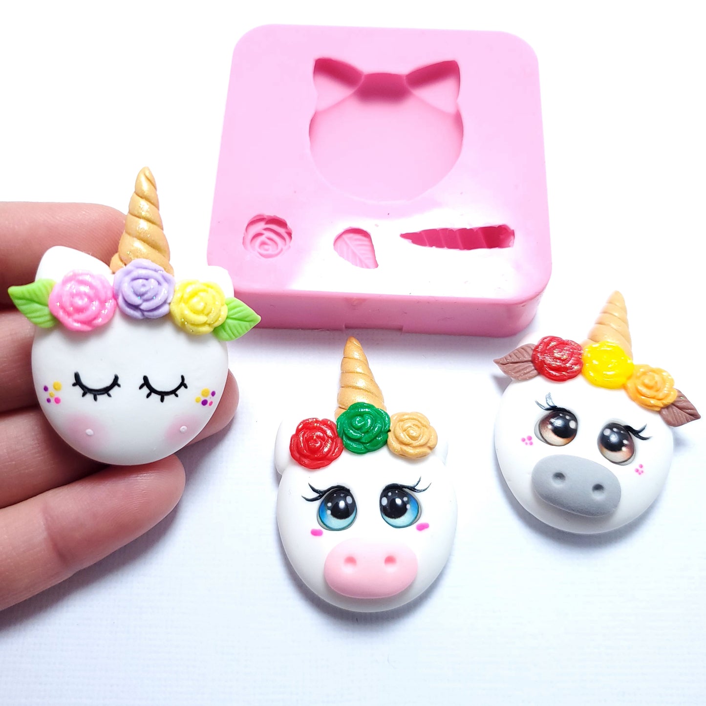 Cute Unicorn Face Silicone Mold for Sleepy Designs Multi-Project Fondant Resin Clay MS093