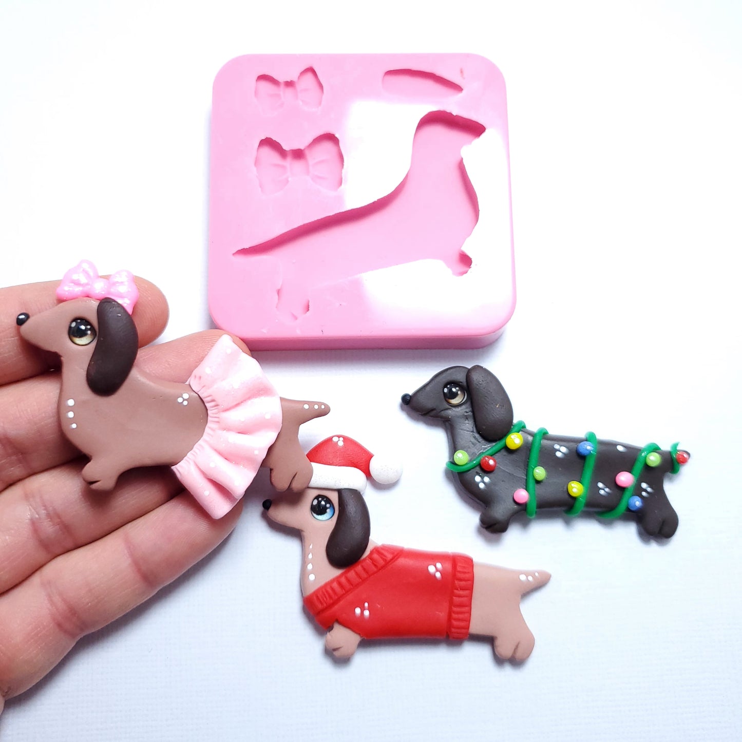 Dachshund Wiener Dog Multi-Project Silicone Mold for Crafts and Baking MS097