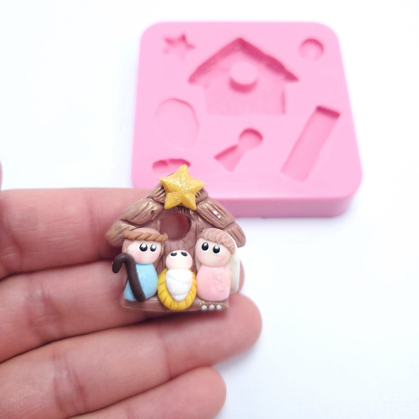 Nativity Silicone Mold for Polymer Clay Resin Fondant Miniature Cake Decorating