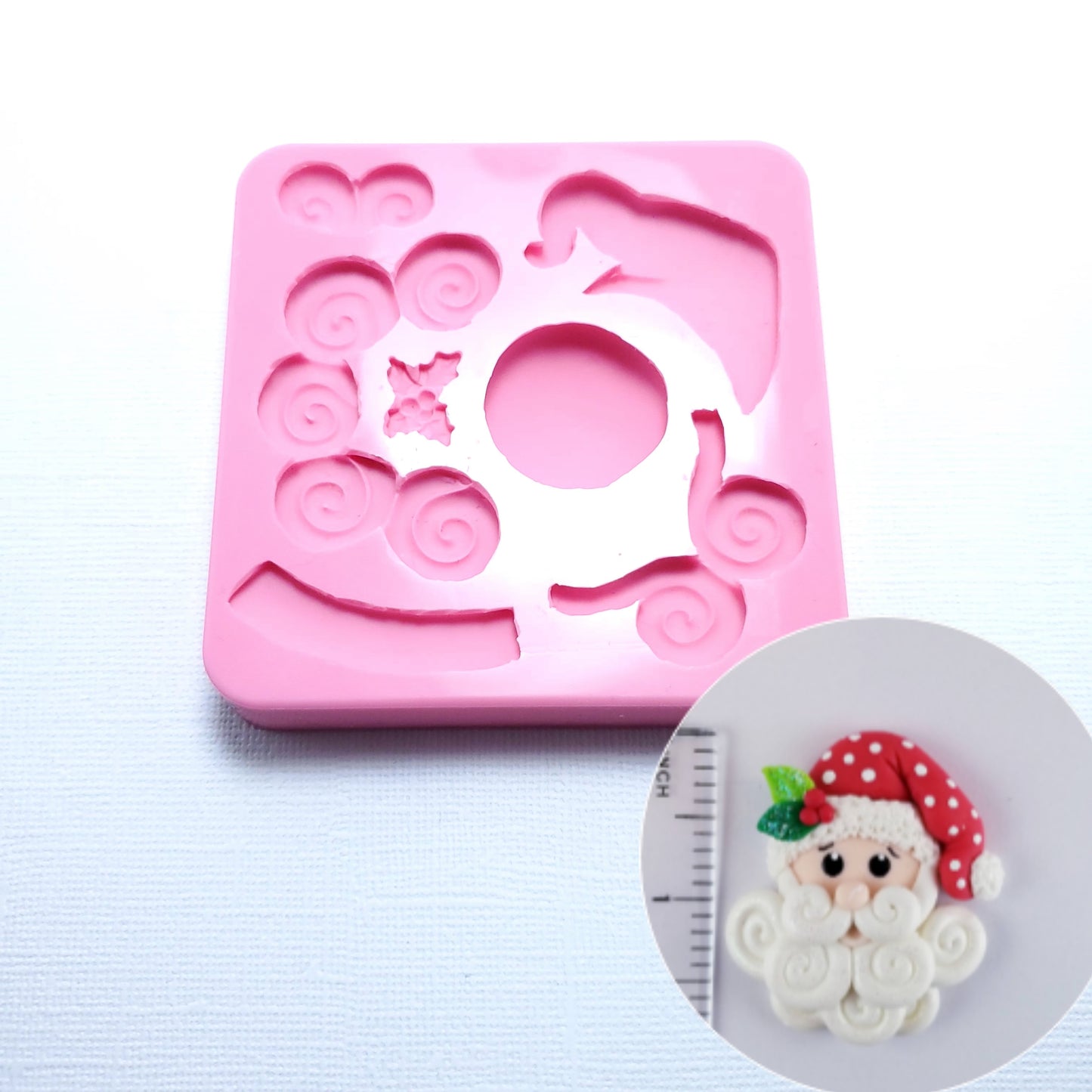 Epic Santa Curly Beard Silicone Mold for Fondant Resin Clay Crafts MS105