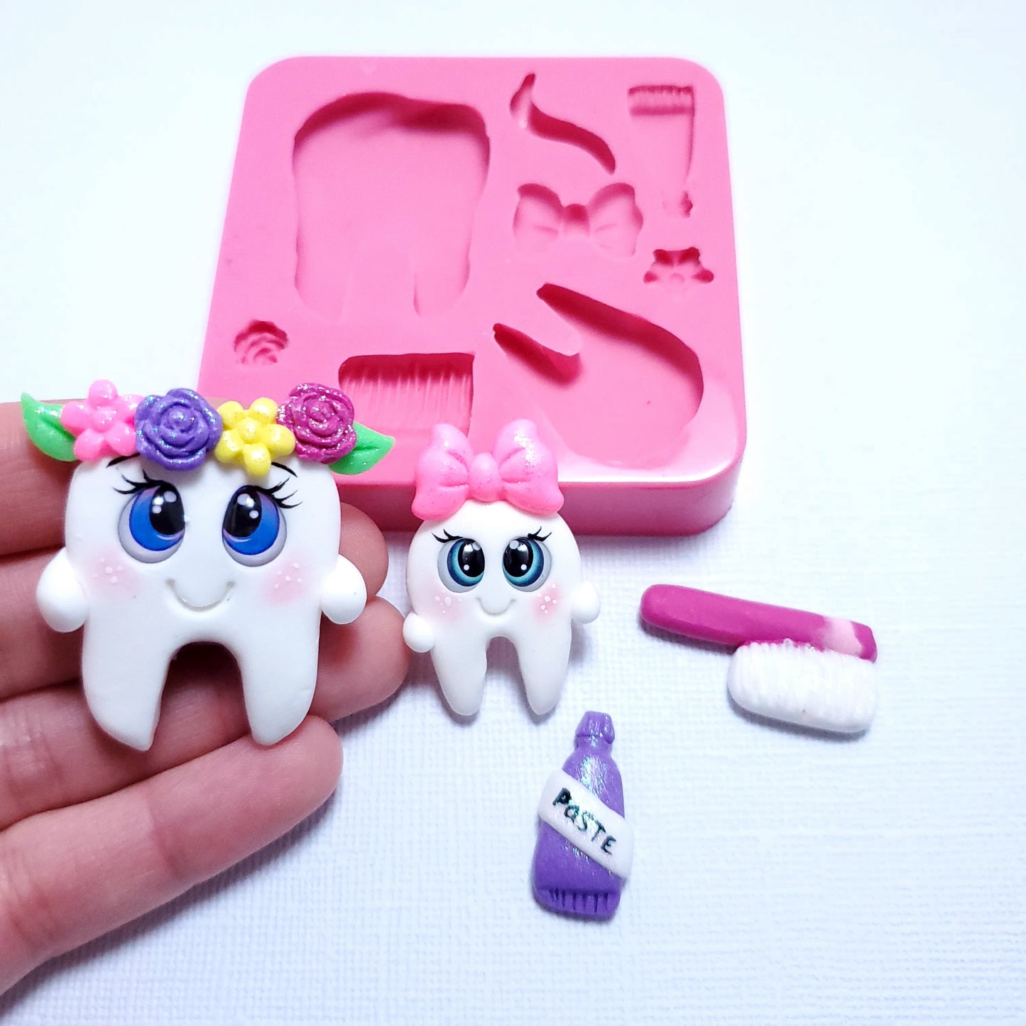 Brush Your Teeth Cute Tooth Multi-Project Silicone Mold MS119 for Crafts & Baking