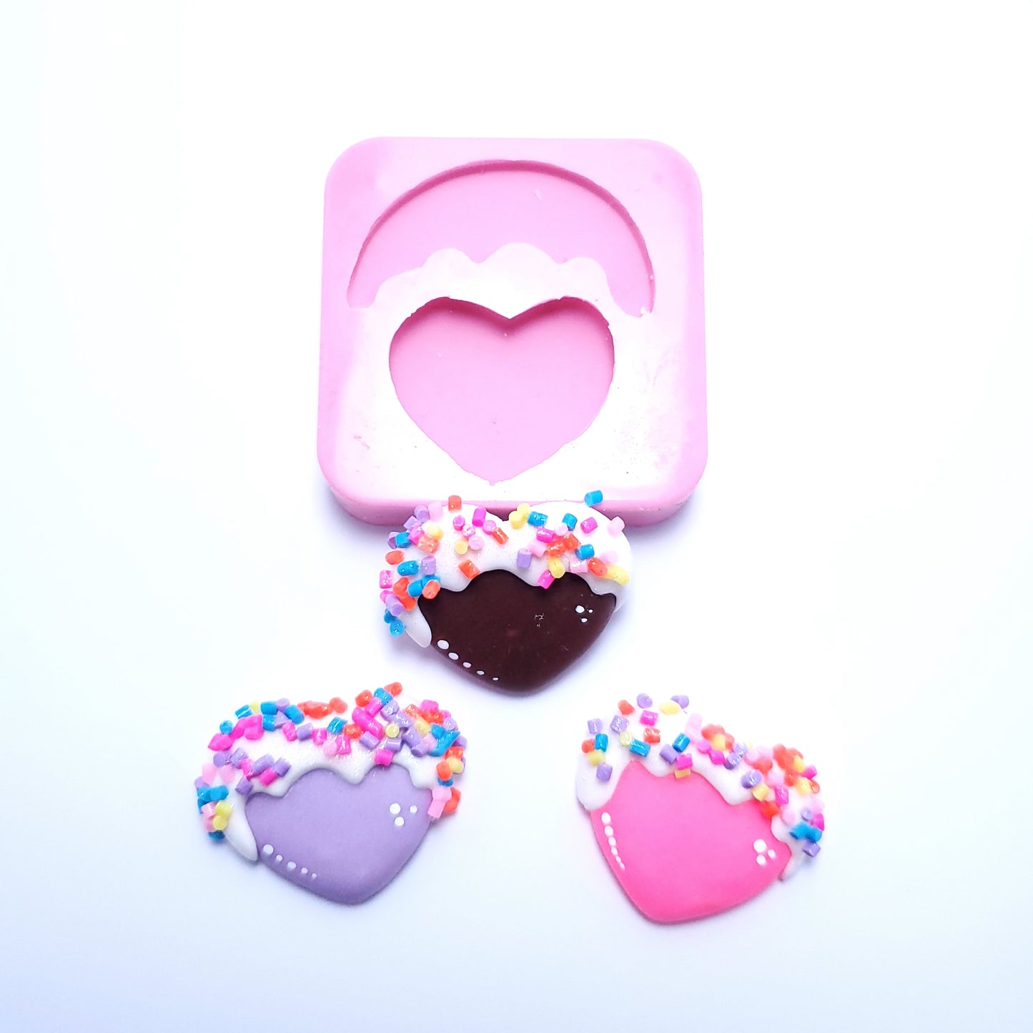 Donut Heart Silicone Mold for Resin, Fondant, Clay, Jewelry Making