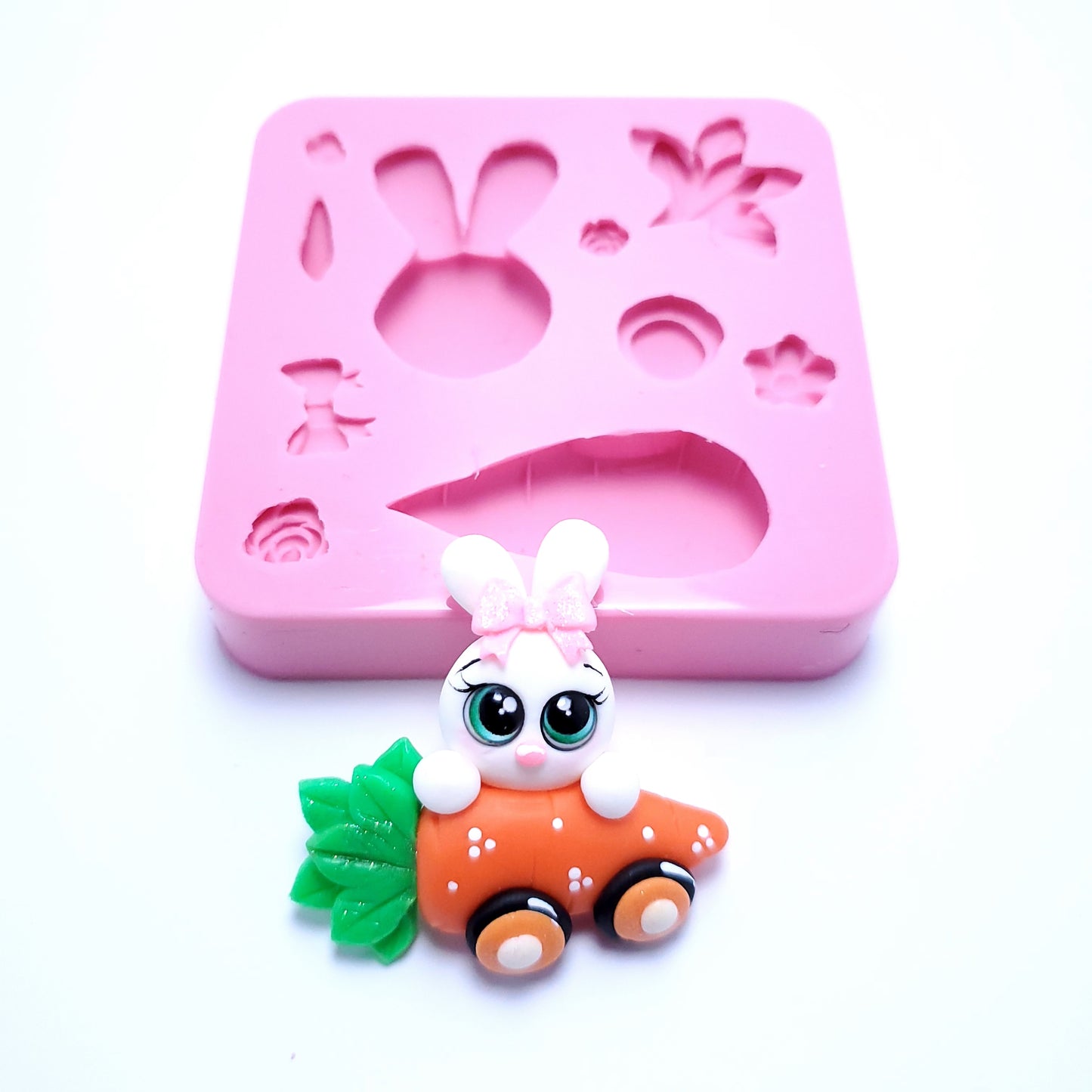 Bunny on Carrot Car Multi-Project Silicone Mold for Crafts MS209