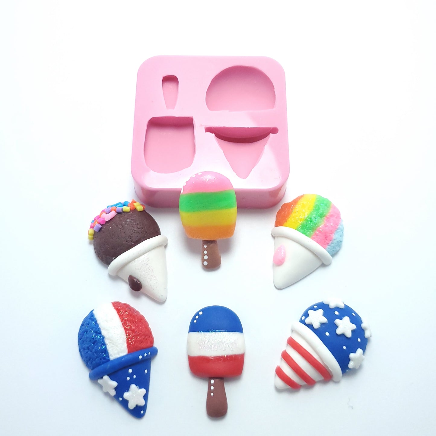 Popsicle and Ice Cream Silicone Mold for Resin, Clay, Fondant Miniatures