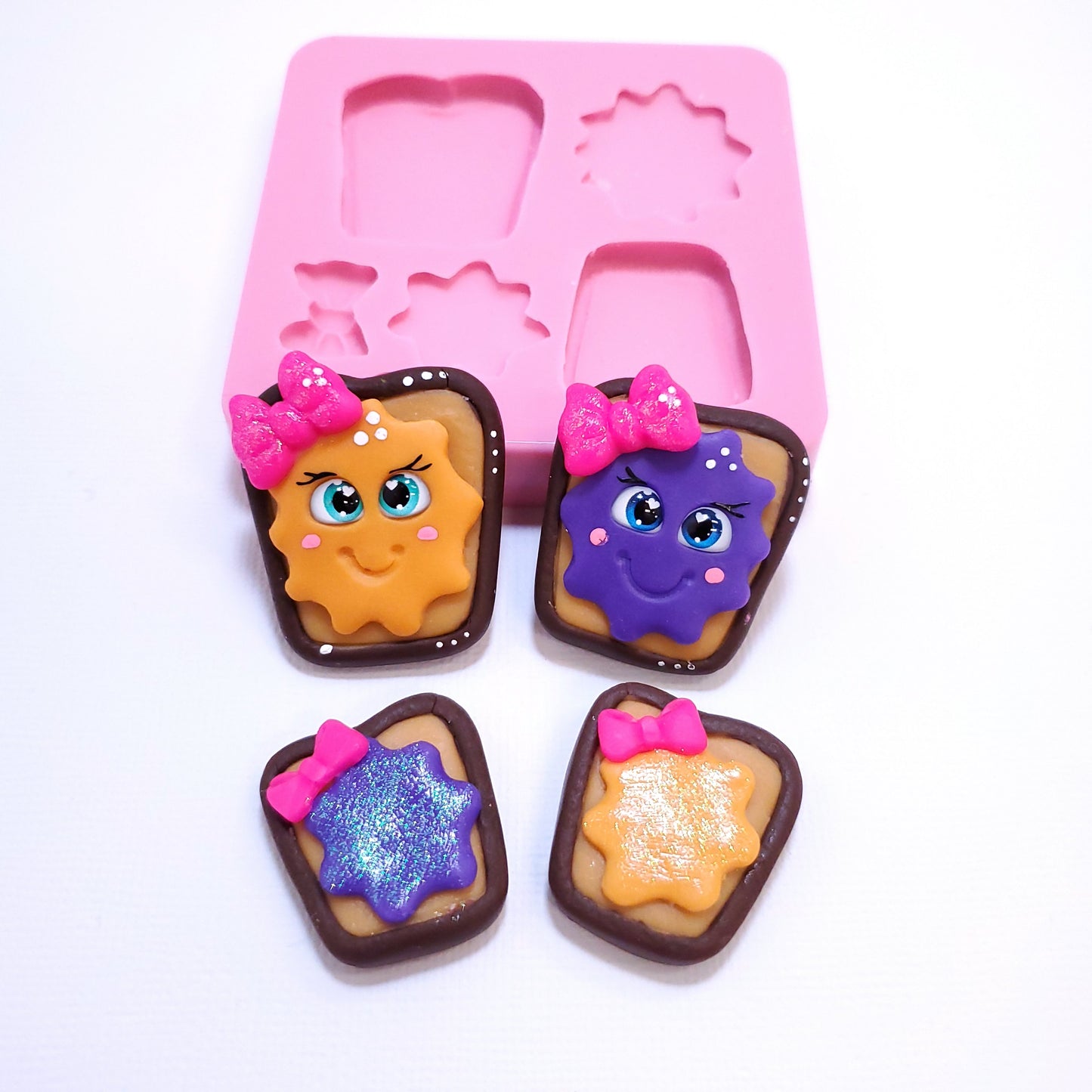 PB and J Toast BFF Multi-Project Silicone Mold for Cute Miniature Crafts