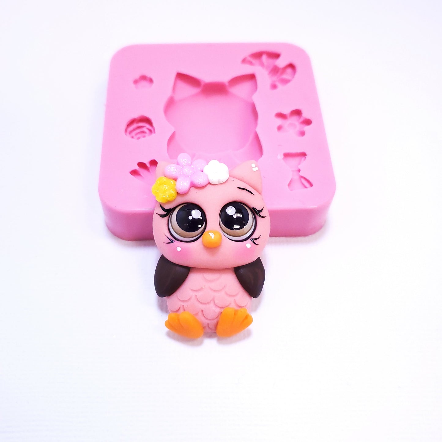 Cute Owl Silicone Mold for Fondant, Clay, Resin, Jewelry & Miniatures