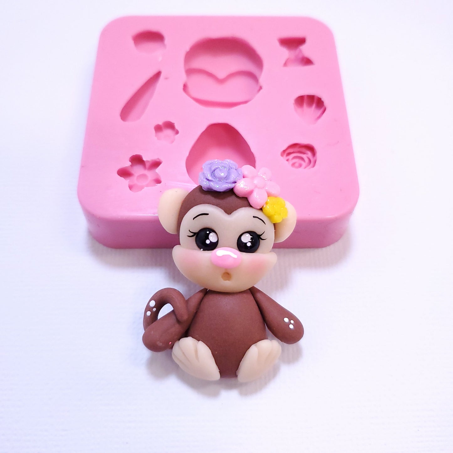 Cute Monkey Silicone Mold for Fondant, Resin, Clay, and Miniature Crafts